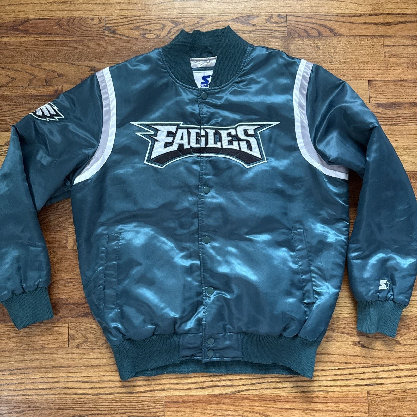 Starter Starter Philadelphia Eagles Satin Jacket Button Snap Quilted Size US XXL / EU 58 / 5 - 1 Thumbnail