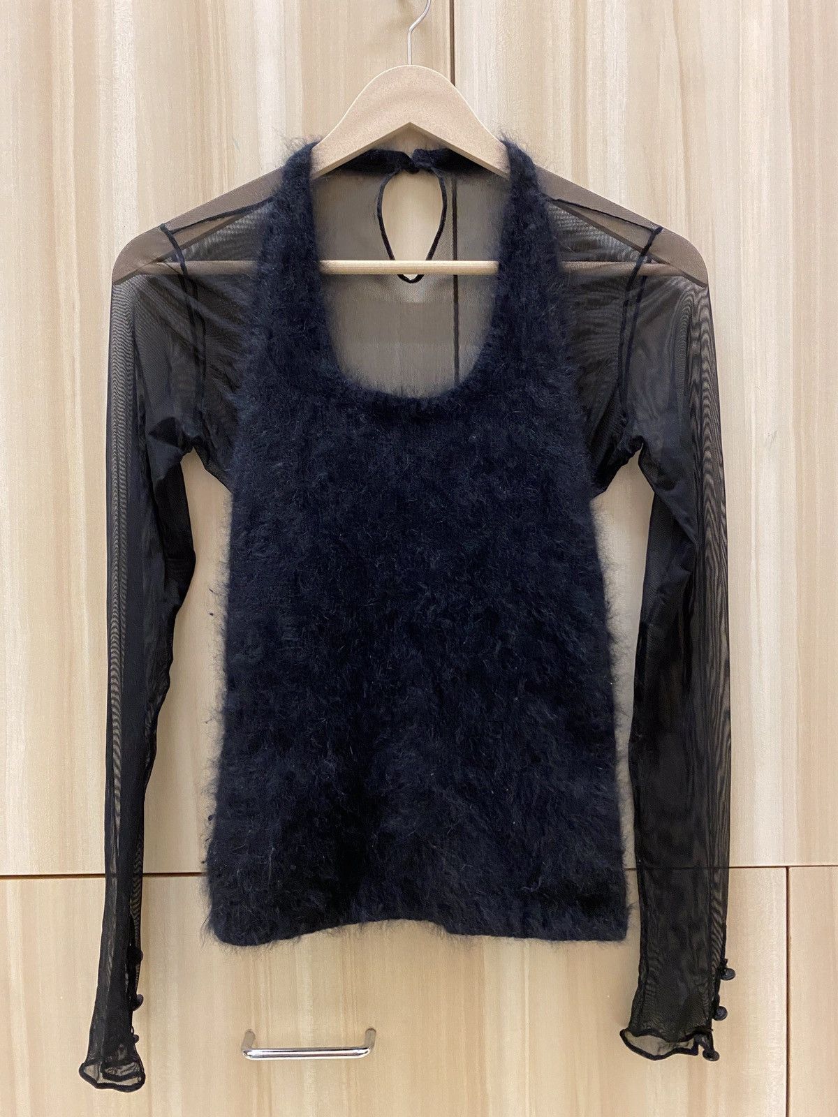 Chanel Chanel Black Angora Transparent Sleeve Tops Size S / US 4 / IT 40 - 1 Thumbnail