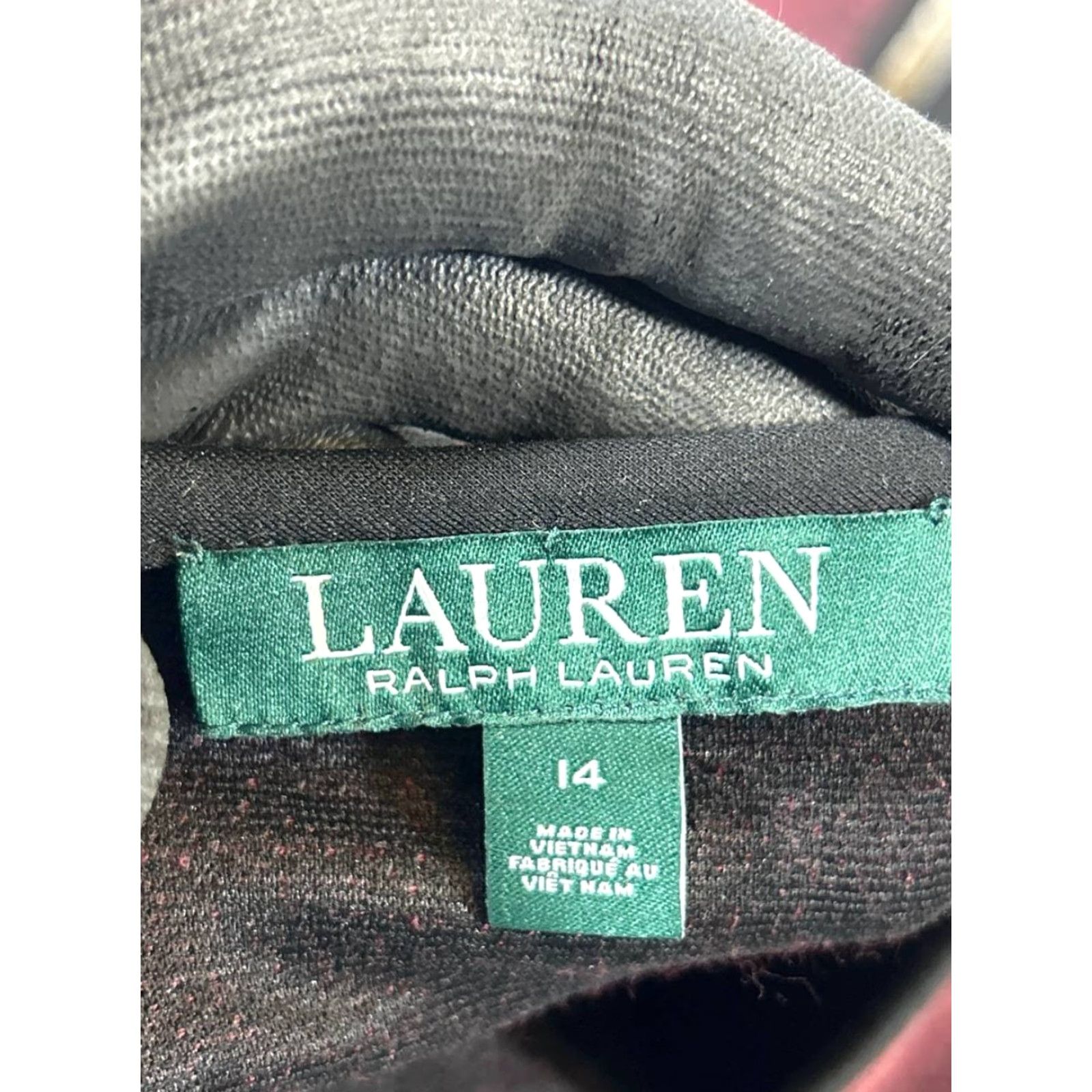 Ralph Lauren Lauren Ralph Lauren Dress Womens 14 Burgandy Black Bodycon Size XL / US 12-14 / IT 48-50 - 3 Thumbnail