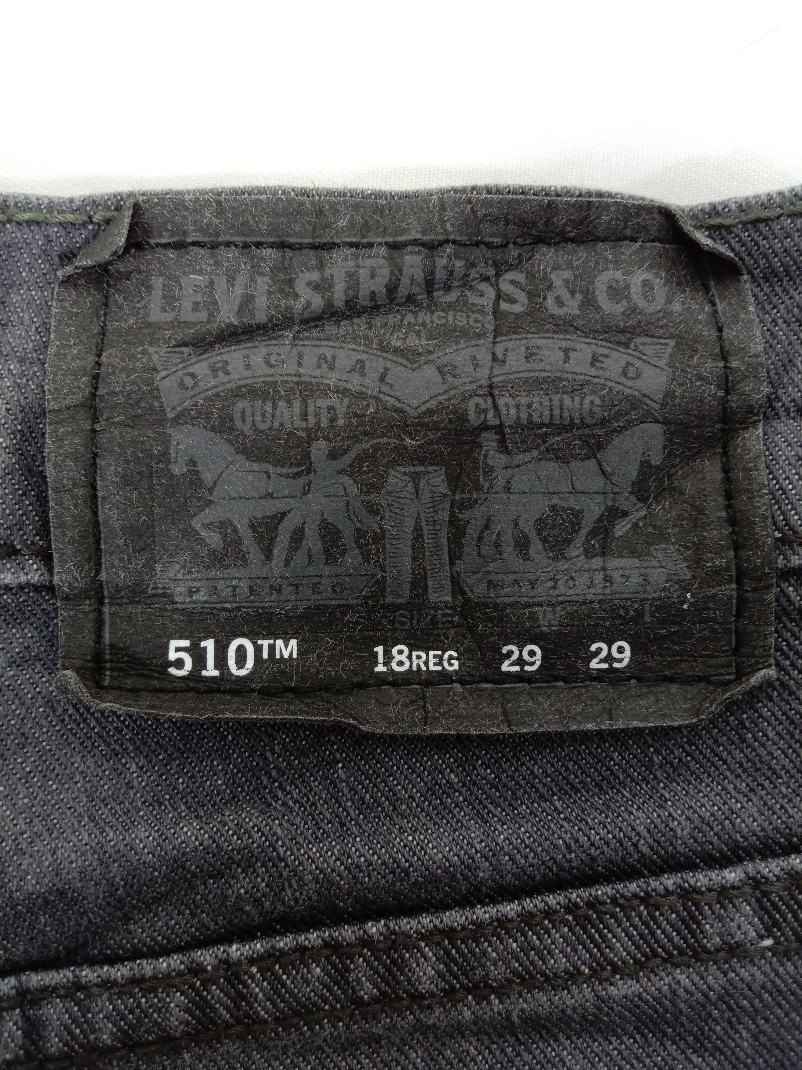 Levi's Vintage Levi's 510 Skinny Jeans Faded Black Denim Size 29" - 13 Thumbnail
