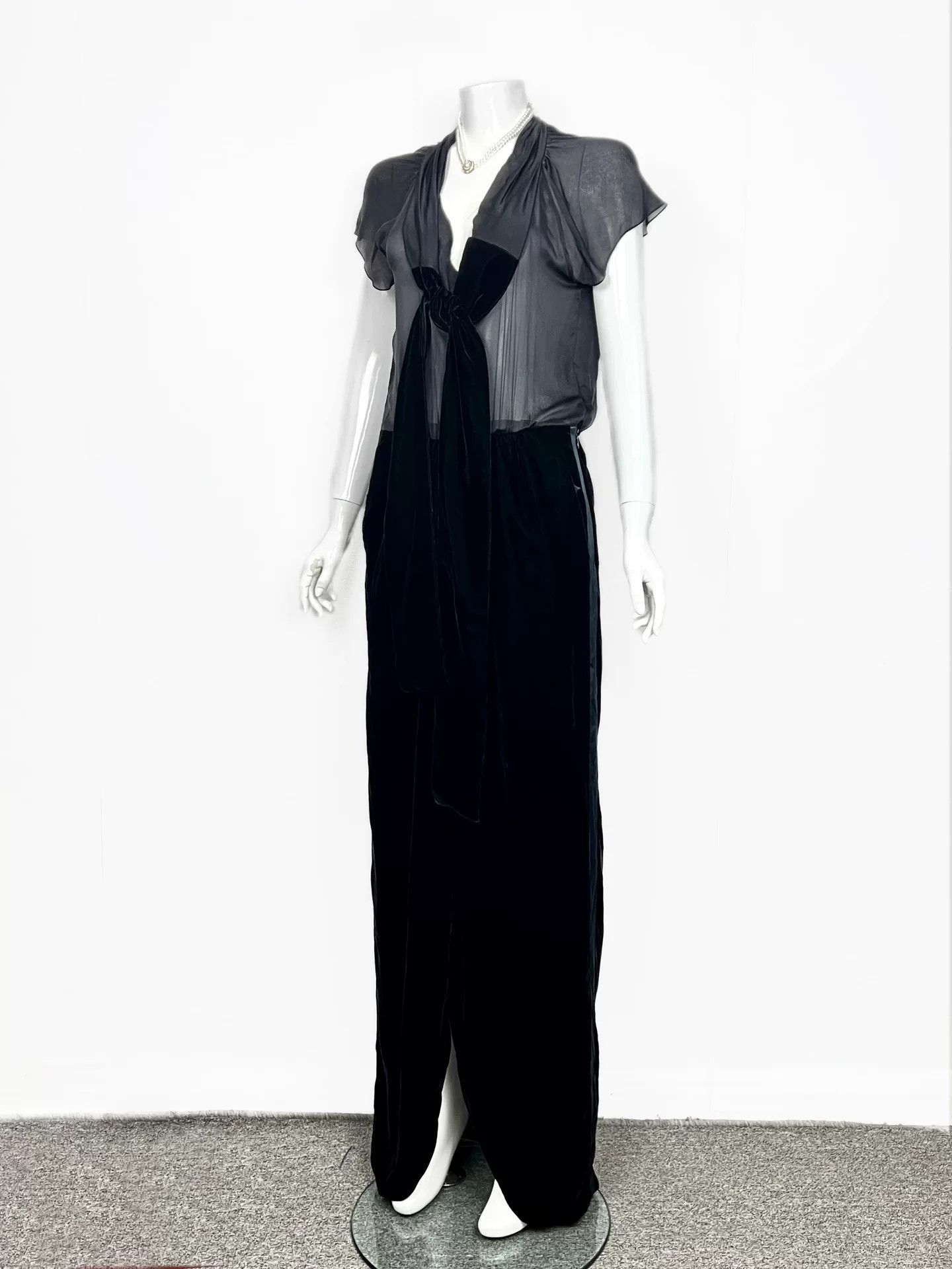 Saint Laurent Paris YSL Velvet Silk Evening Dress Size M / US 6-8 / IT 42-44 - 1 Thumbnail