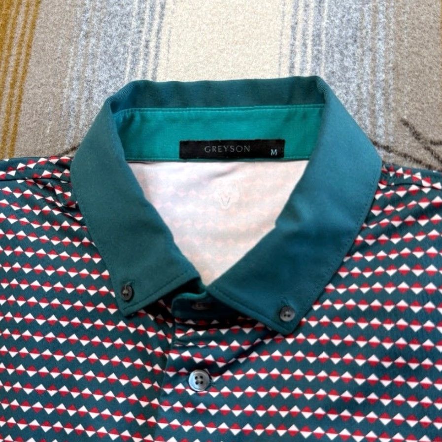 Vintage Greyson Men Polo Shirt Short Sleeved Greyson Green M Casual Button Collared 青春? Size US M / EU 48-50 / 2 - 2 Thumbnail