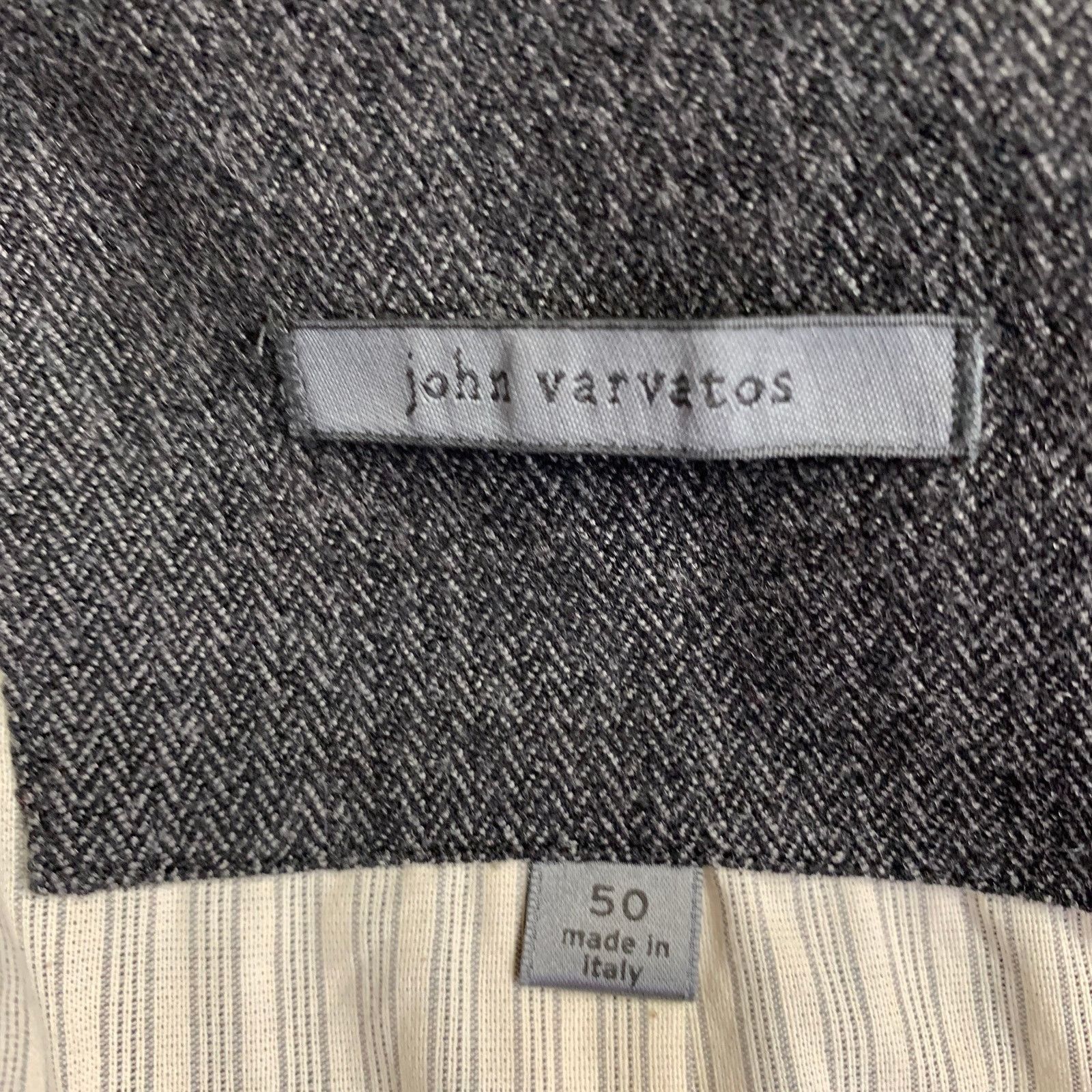 John Varvatos Size 40 Grey Black Herringbone Wool Blend Sport Coat Size 40R - 6 Thumbnail