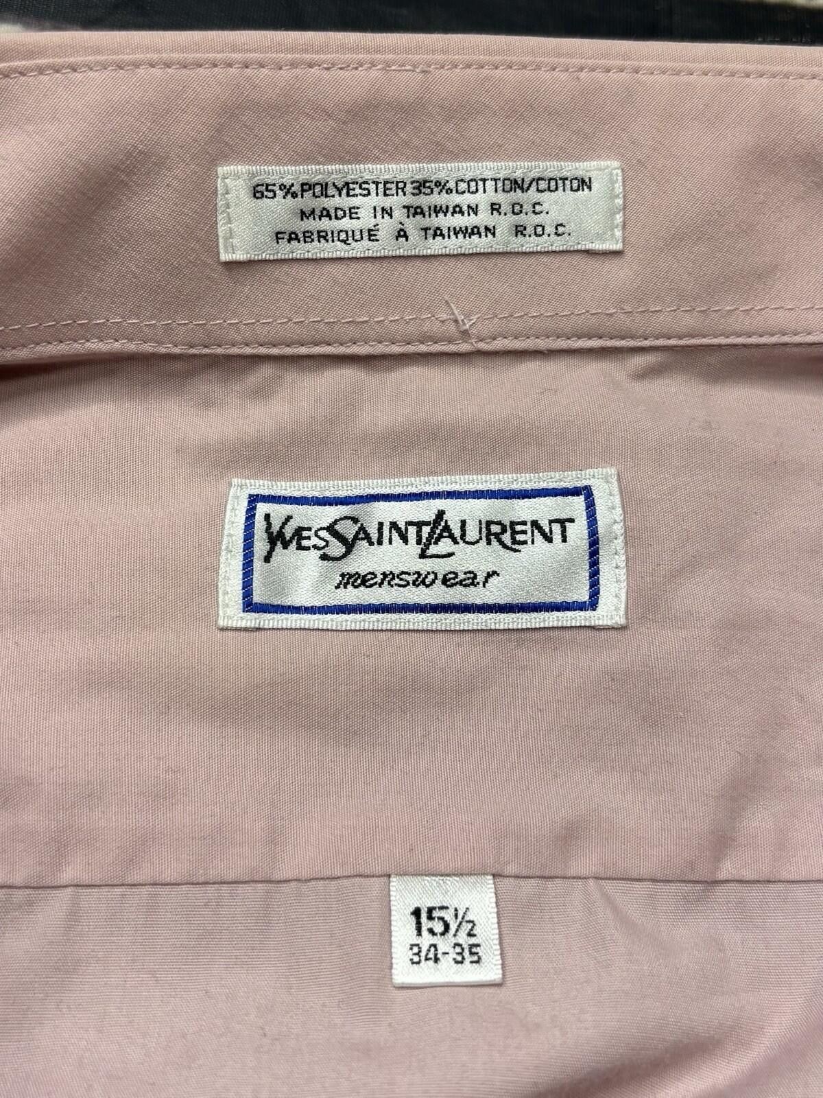 Saint Laurent Paris VTG Yves Saint Laurent Shirt Mens 15.5 34/35 Button Down Size 38R - 2 Thumbnail