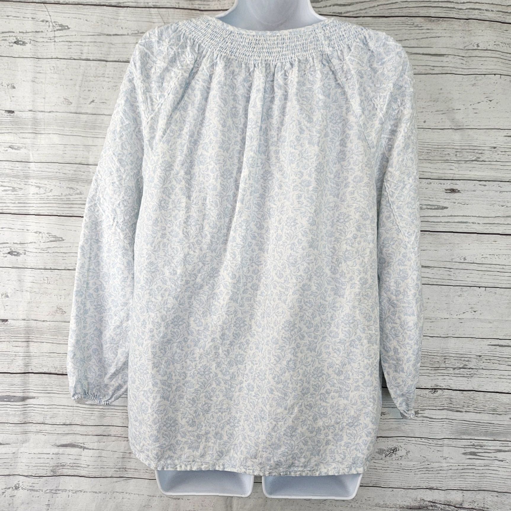 Joie Joie Womens Embroidered Top Blouse Size L Blue Floral Linen Cotton Shirt Womens Size L / US 10 / IT 46 - 4 Thumbnail