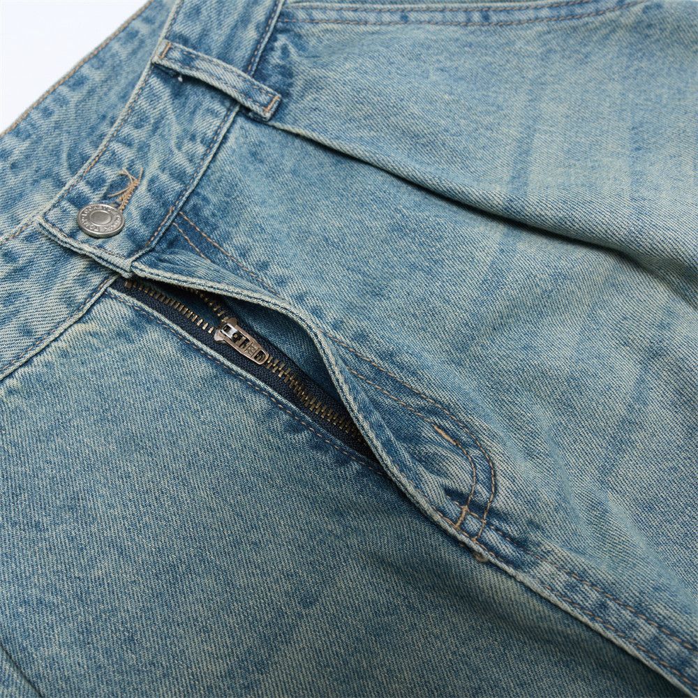 Jean Men's American retro washed distressed scimitar jeans Size US 32 / EU 48 - 4 Thumbnail
