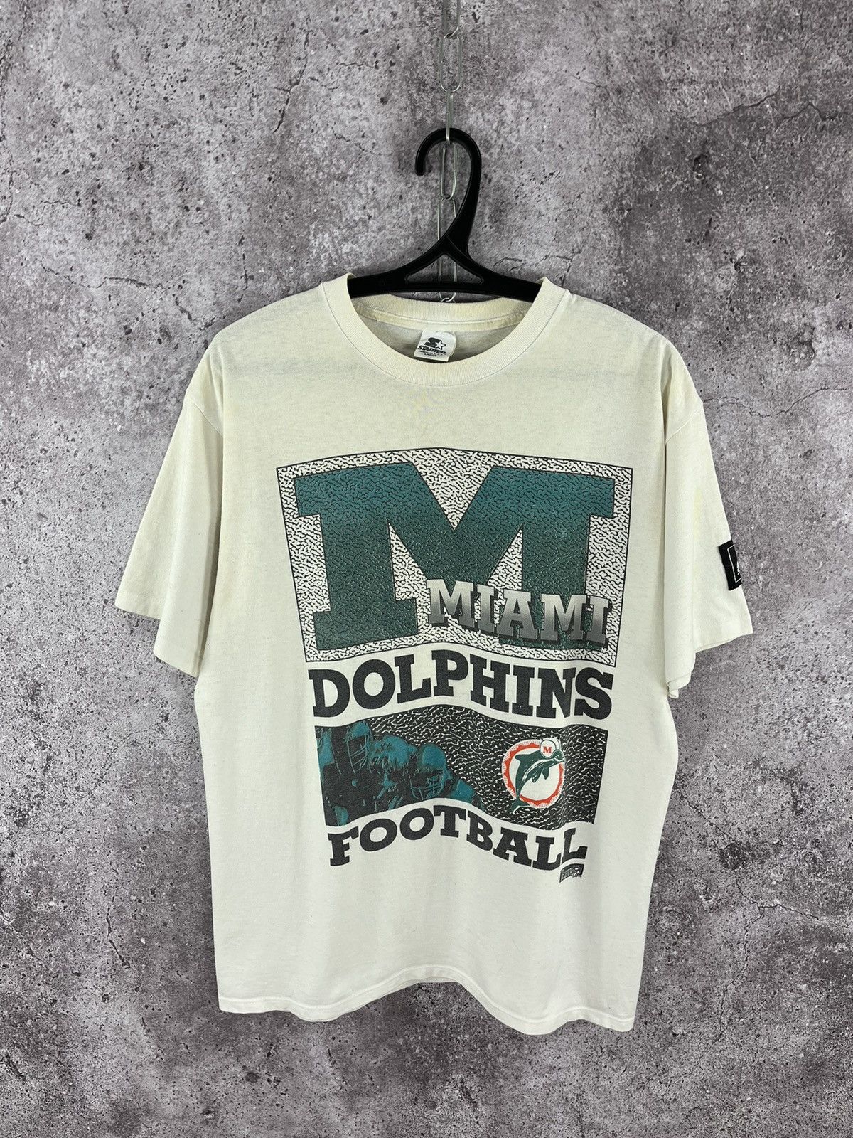 NFL × Starter × Vintage Vintage 90’s Starter Miami Dolphins T-Shirt Rare Streatwear Size US L / EU 52-54 / 3 - 1 Thumbnail