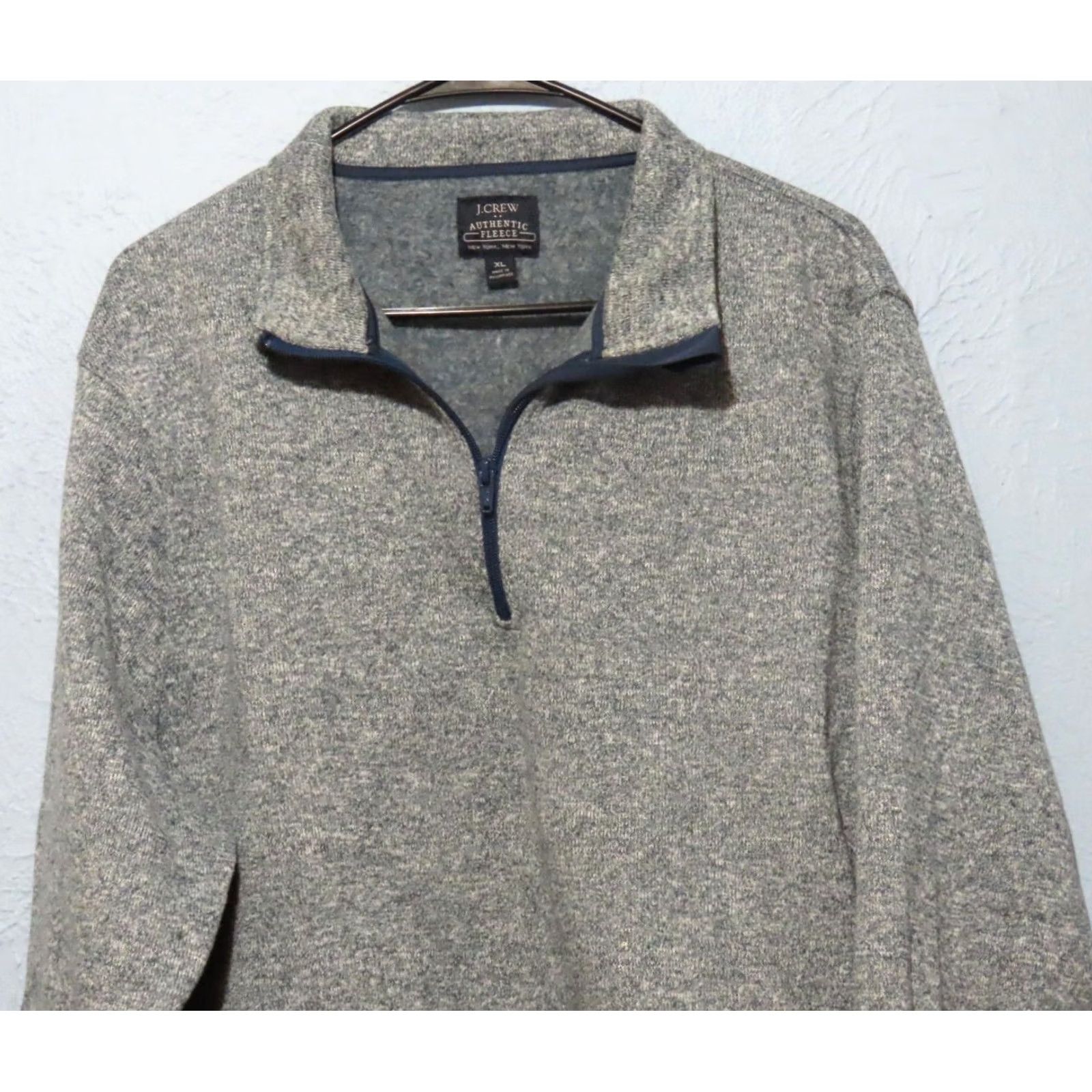 J.Crew J.CREW Authentic Sweater Men XL Marled Fleece Mock Neck Pullover Gray Solid Long Sleeve Casual Knit Size US XL / EU 56 / 4 - 3 Thumbnail