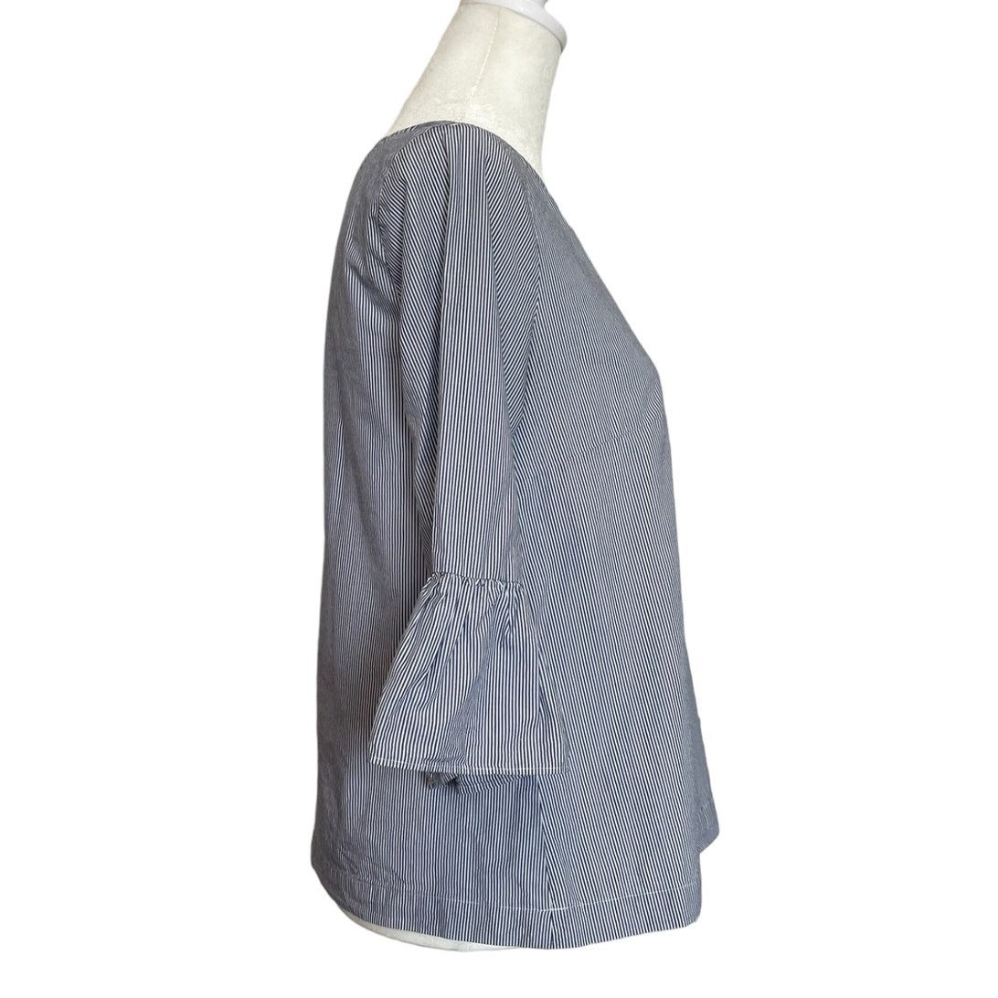 Madewell Madewell Striped Preppy Boho Bell Sleeve Cotton Top X-Small Size XS / US 0-2 / IT 36-38 - 5 Thumbnail