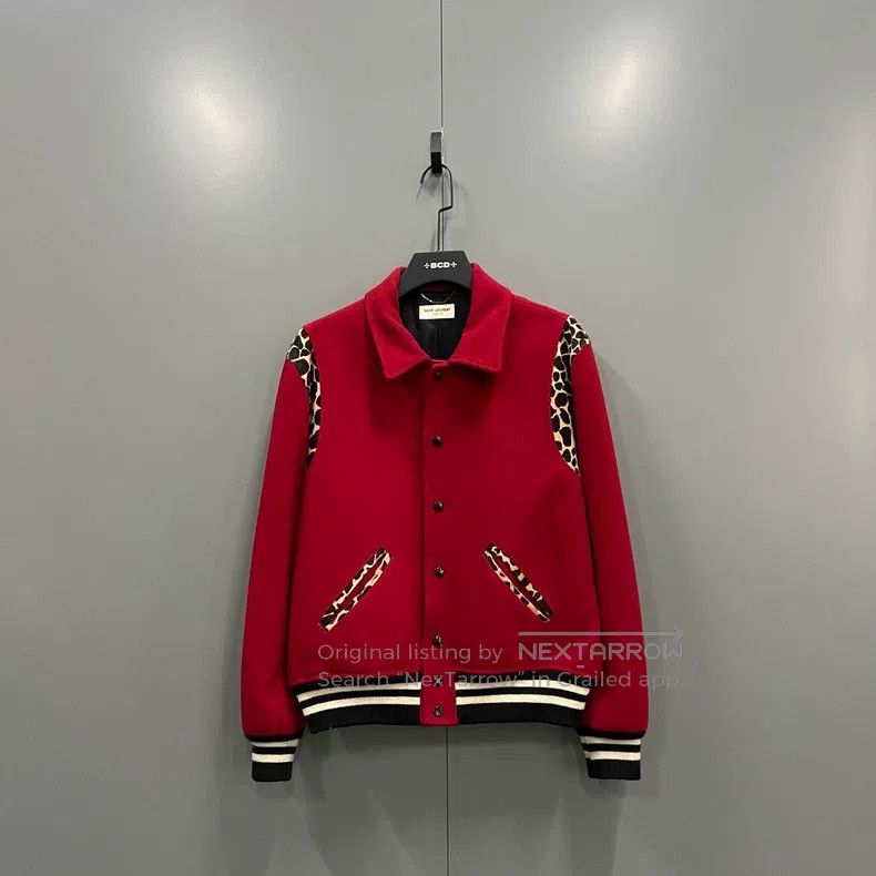 Saint Laurent Paris Saint Laurent Paris Red leopard print baseball jacket Size US L / EU 52-54 / 3 - 1 Thumbnail