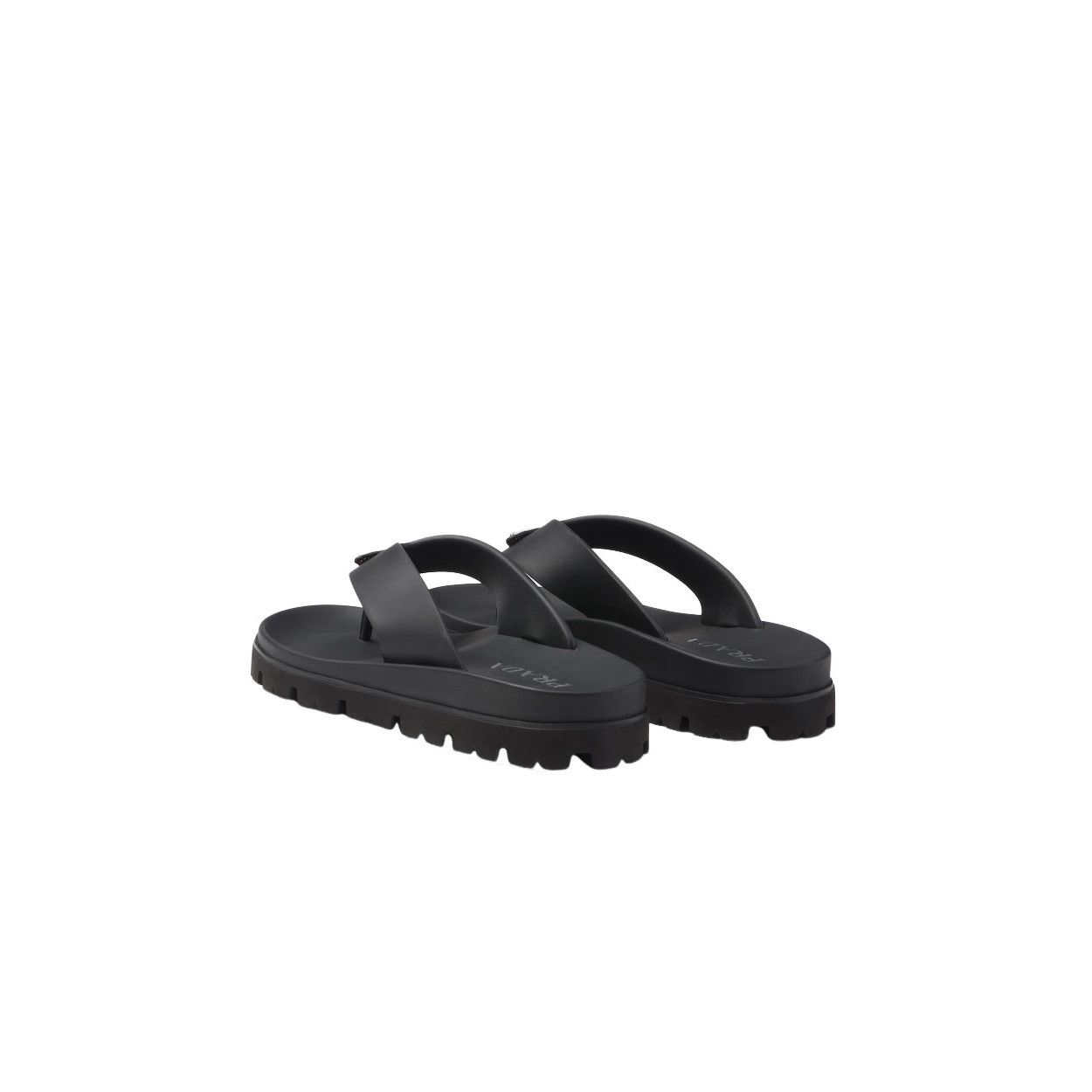 Prada PRADA $775 Black Rubber Thong Sandals New & Authentic (Men's Size US 8 / EU 41 - 4 Thumbnail