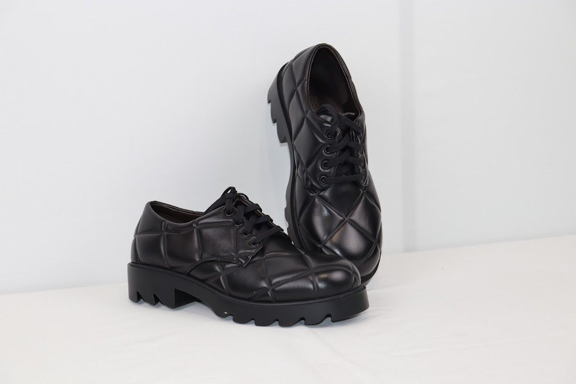 Bottega Veneta o1rshd1 Q.2 / Quilted Nappa Leather Strut Derby Shoes Size US 9 / EU 42 - 10 Thumbnail