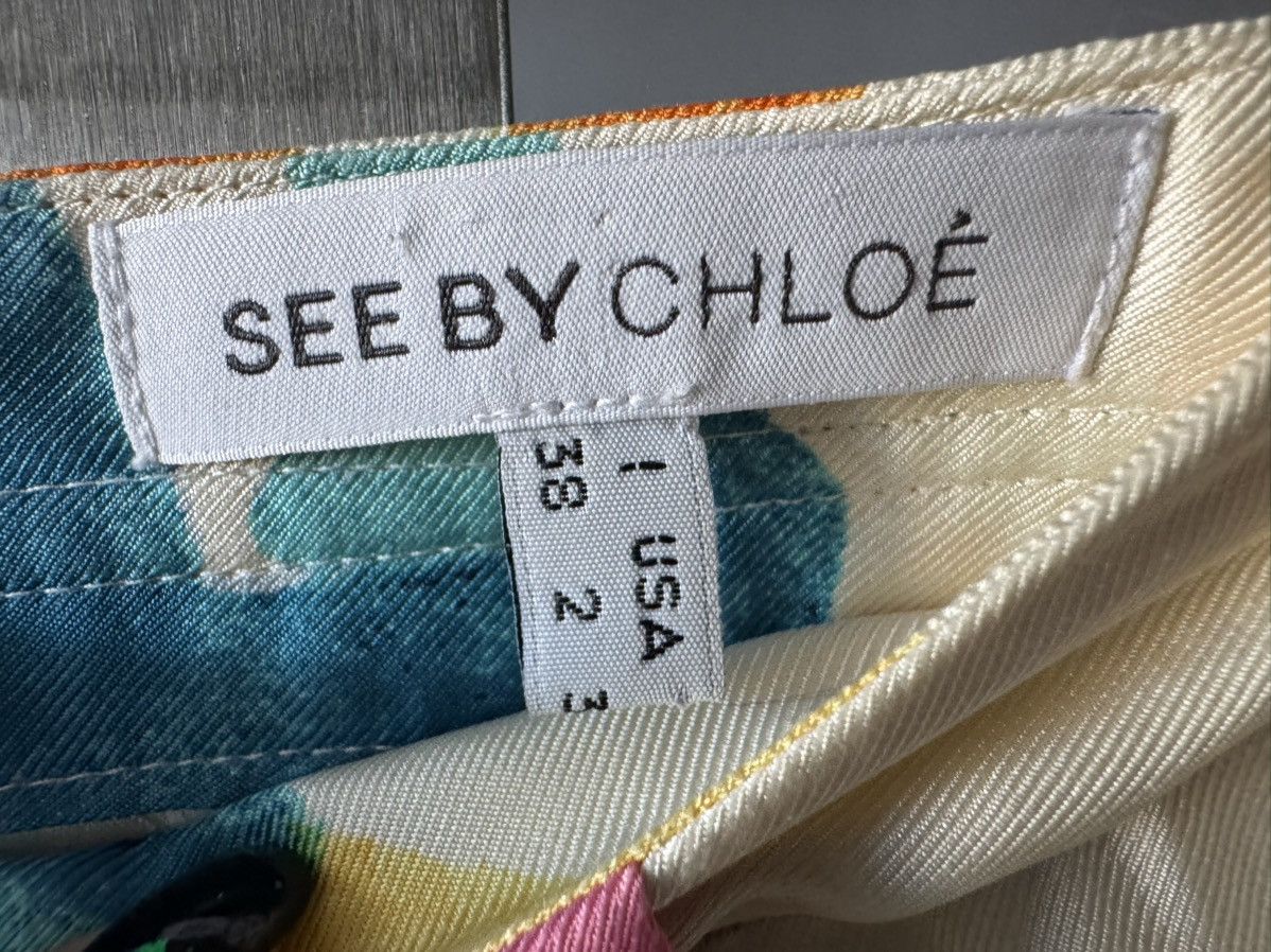 Chloe Chloé Silk–Cotton A-Line Skirt – Size 38 (US 2) Size 26" / US 2 / IT 38 - 11 Thumbnail