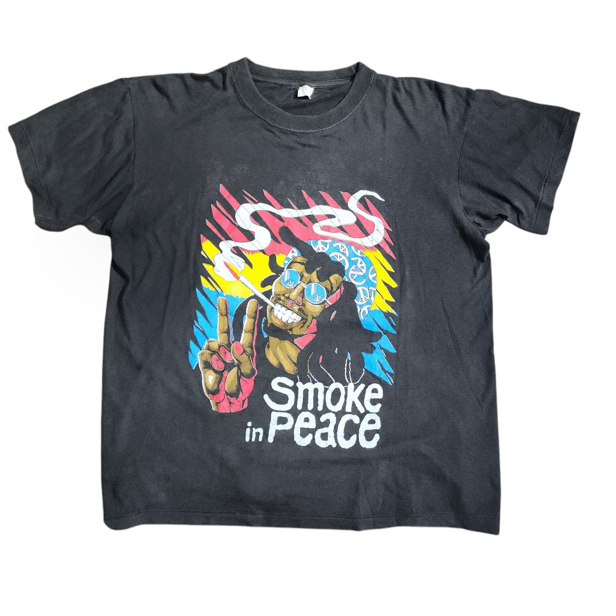Vintage Vintage 70s 80s Smoke in Peace Weed Tees RARE shirts Size US XL / EU 56 / 4 - 1 Thumbnail