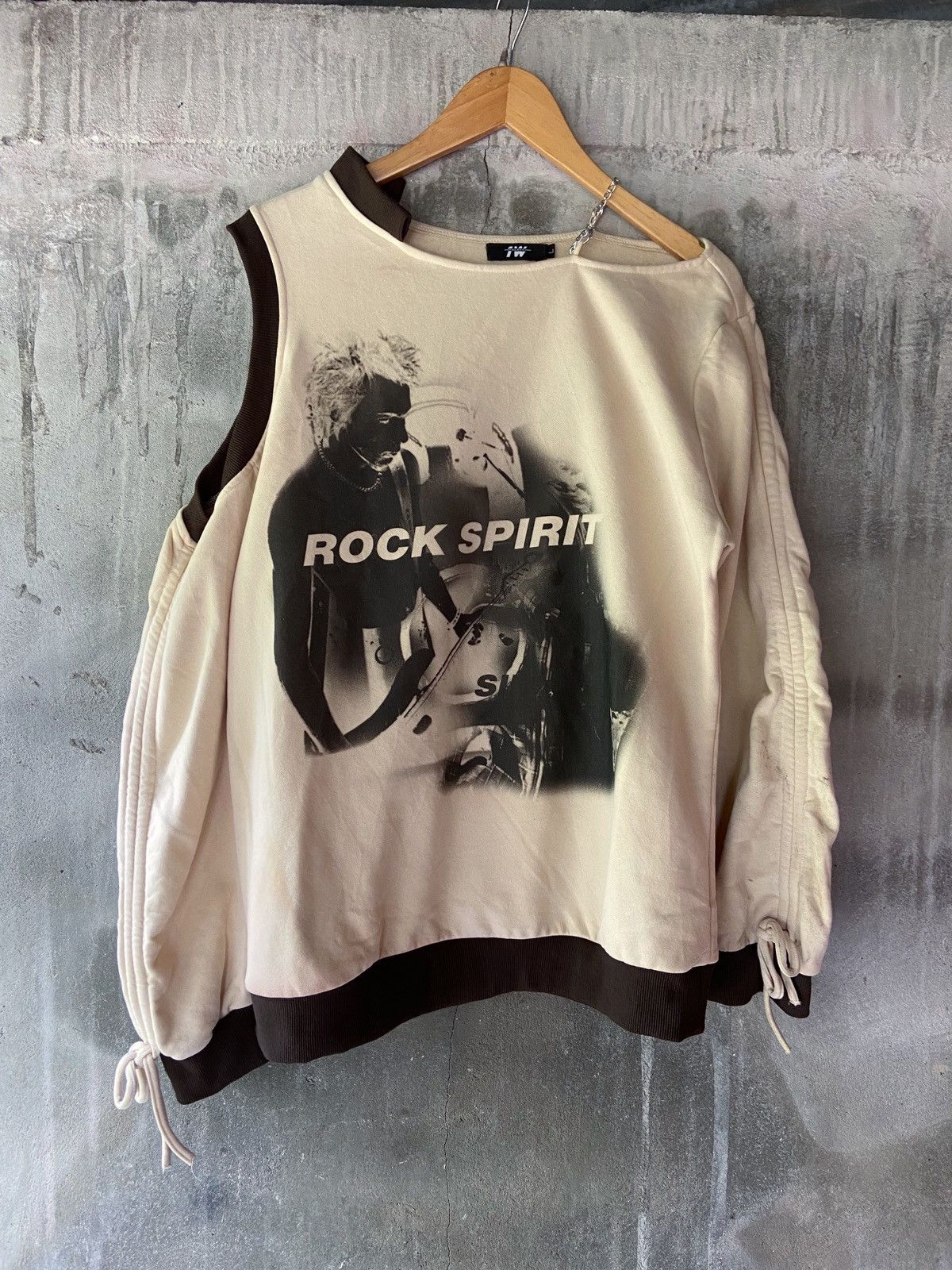 image of Beauty Beast x If Six Was Nine Japanese Punk Designer Style Rock Spirit Sweatshirt in Cream (Size X