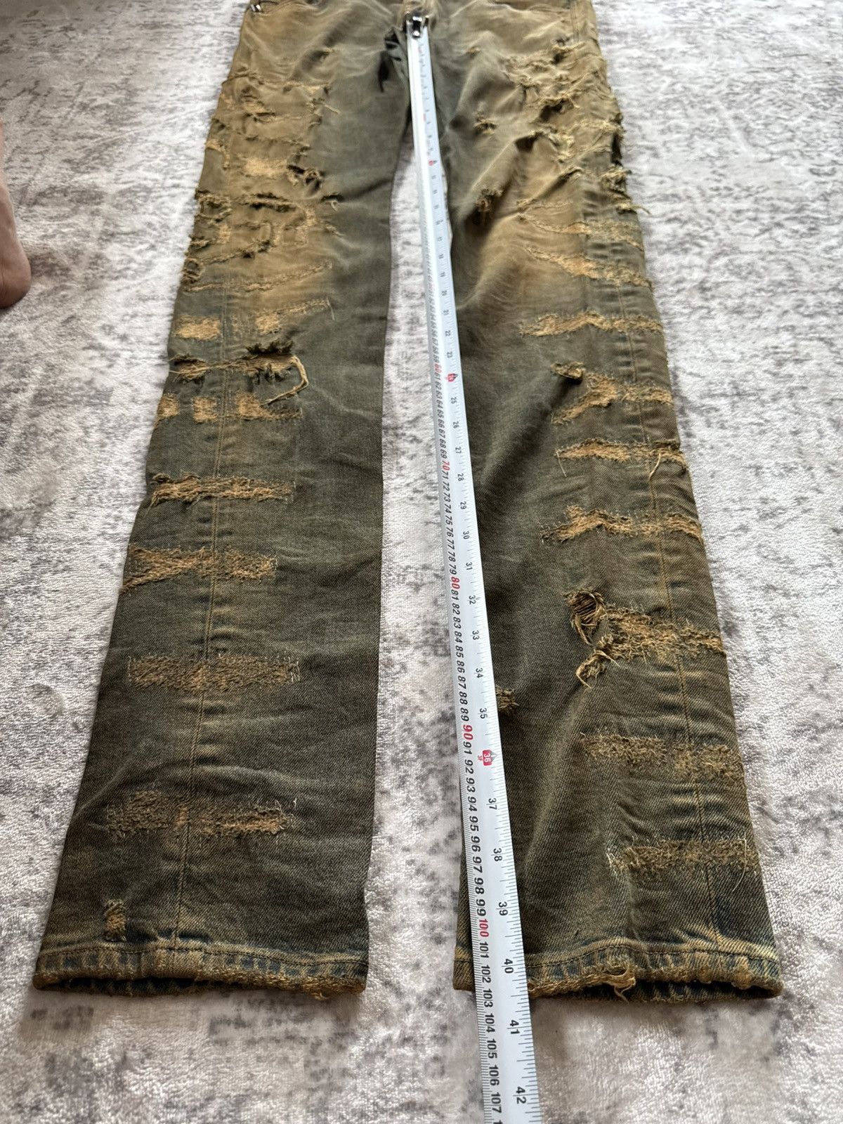 Diesel Black Gold F/W 2015 Diesel Black Gold Distressed Mud Wash Stacked Jeans Size US 34 / EU 50 - 18 Thumbnail