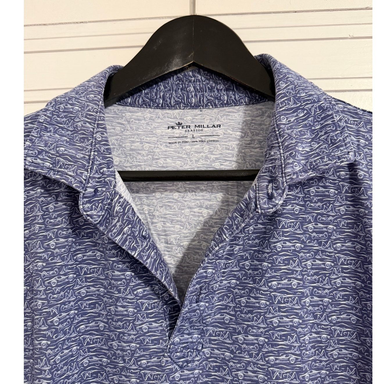 Peter Millar Peter Millar Seaside Blue Polo Shirt Men's Size Large Size US L / EU 52-54 / 3 - 2 Thumbnail