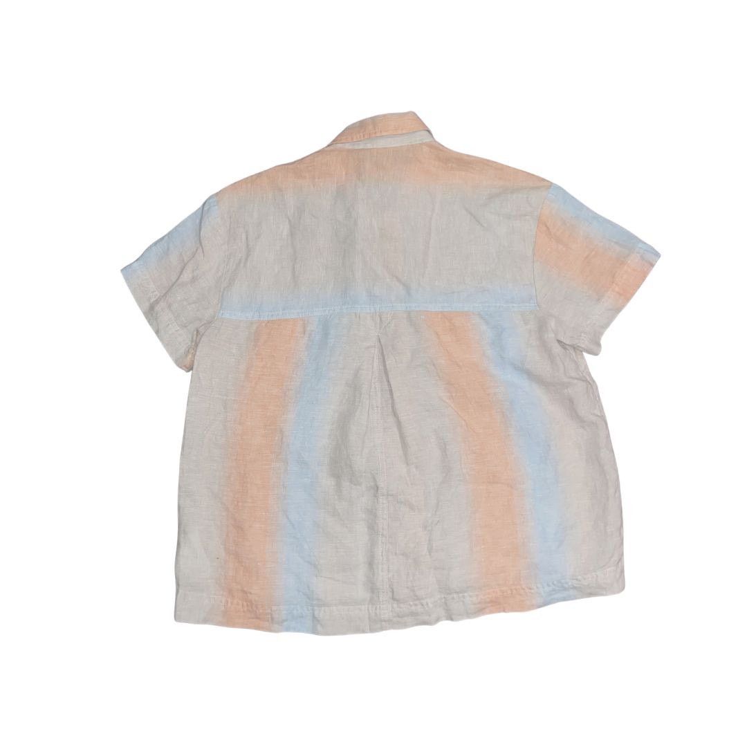 Madewell Linen Beachside Short Sleeve Boxy Blouse Ombre Stripe XXS Size XXS / US 00 / IT 34 - 2 Thumbnail