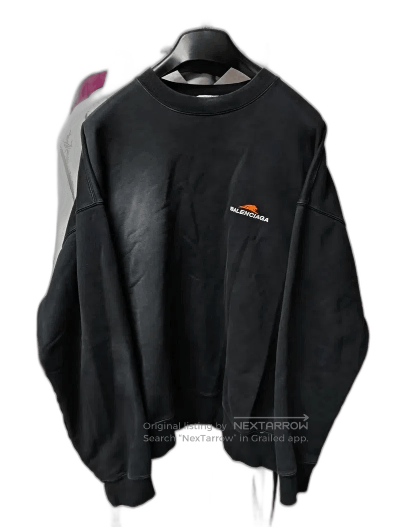 Balenciaga Balenciaga Black Embroidered Logo Sweatshirt. Size US M / EU 48-50 / 2 - 1 Thumbnail