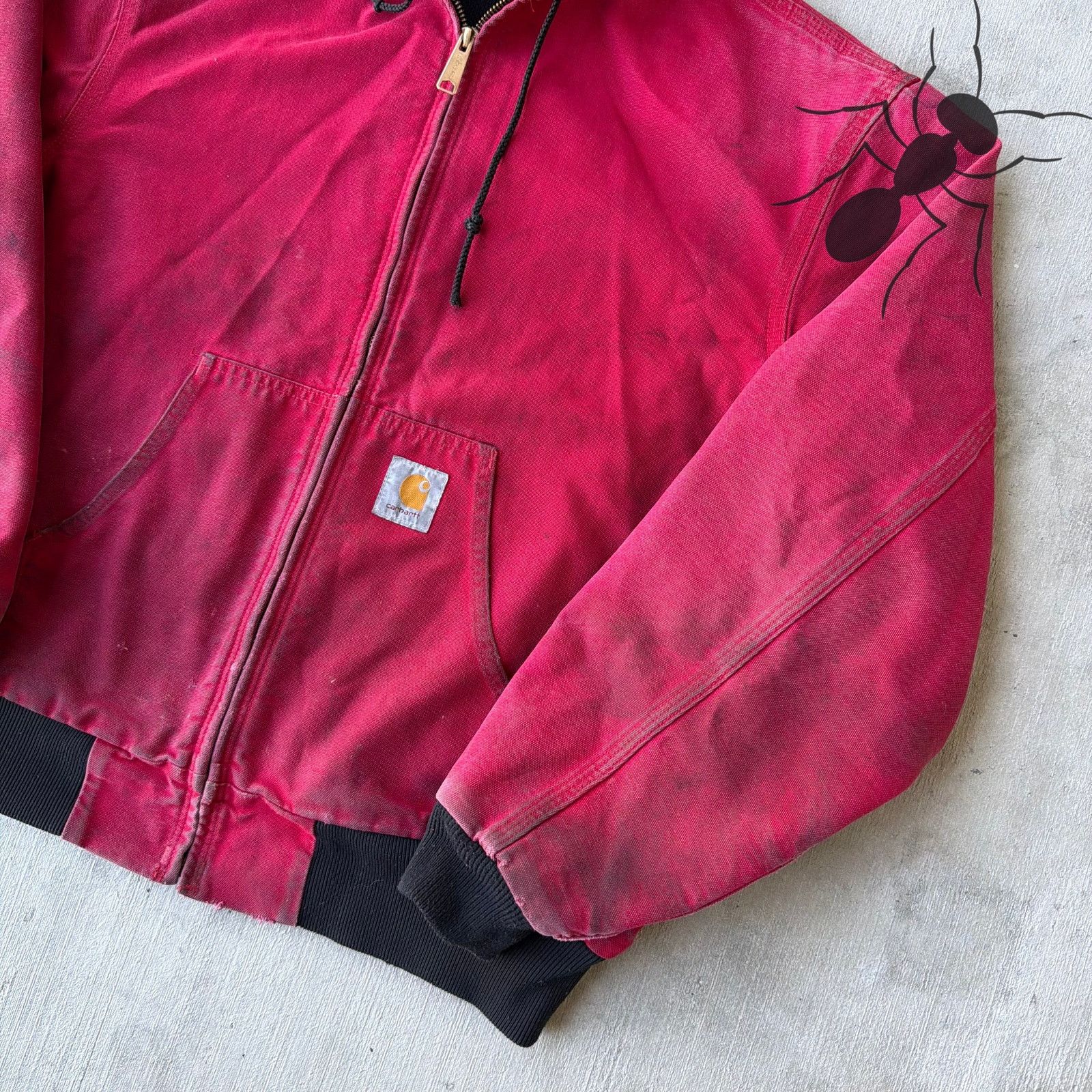 Carhartt × Vintage Carhartt JR100 red hooded work wear jacket Size US L / EU 52-54 / 3 - 4 Thumbnail