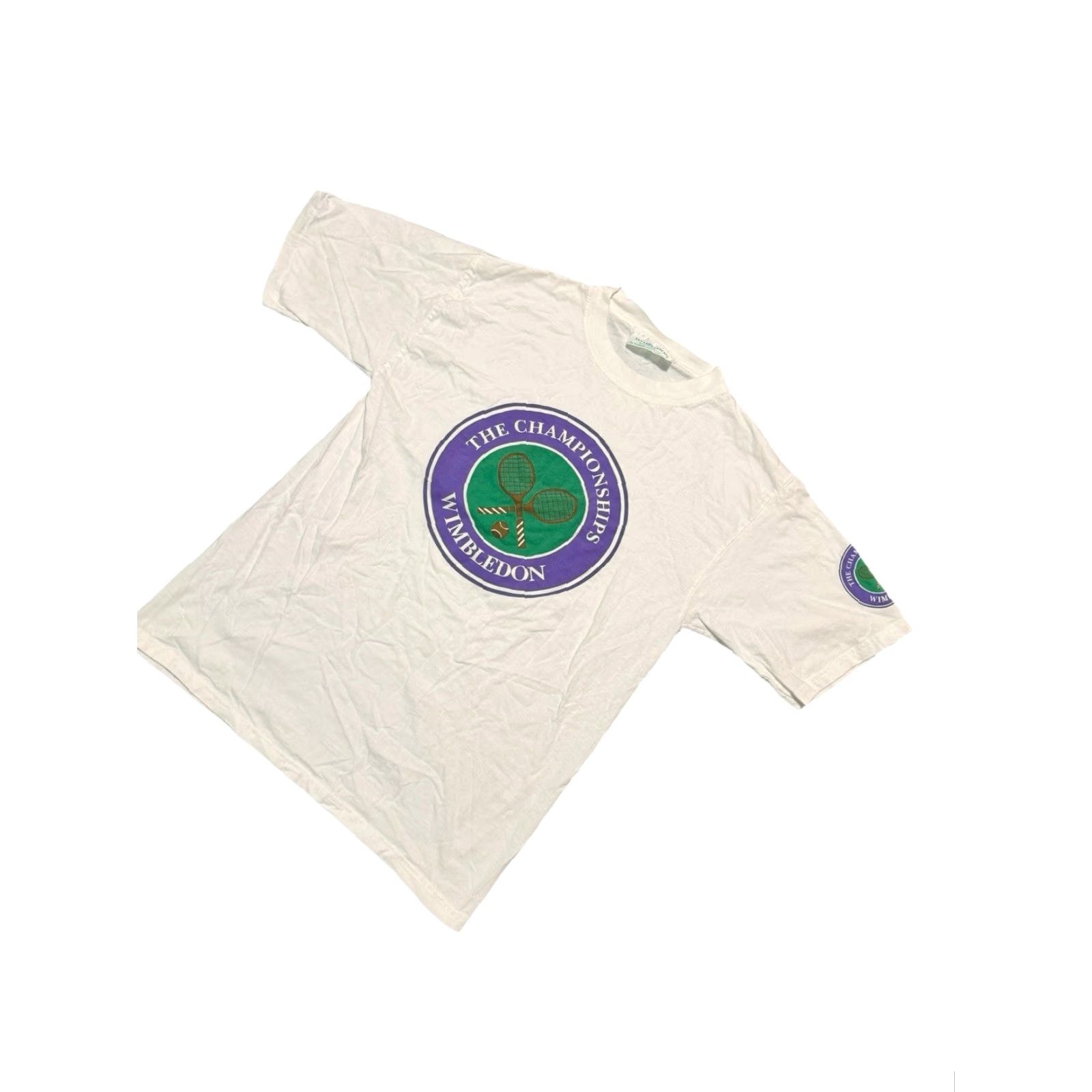 Vintage VINTAGE Wimbledon The Championships Tennis T-Shirt M White Logo 90s Preppy Mens Size US M / EU 48-50 / 2 - 4 Thumbnail