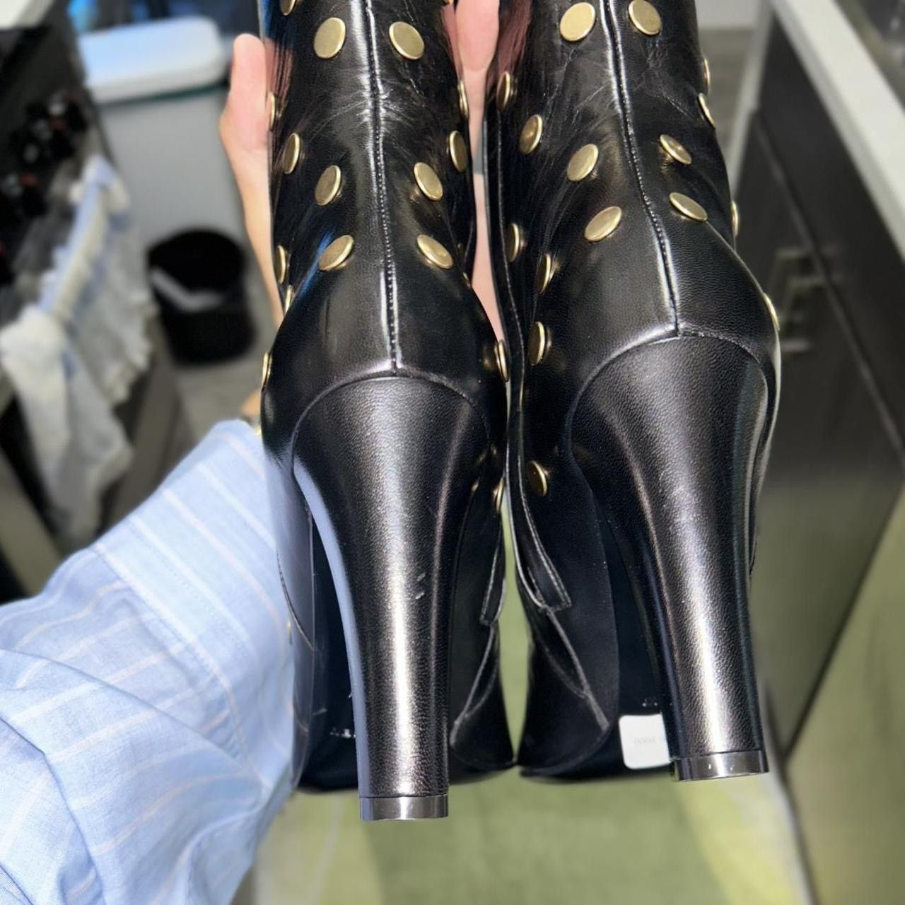 Saint Laurent Paris SAINT LAURENT Black knee-high Gold Stud leather boots Size US 9 / IT 39 - 11 Thumbnail