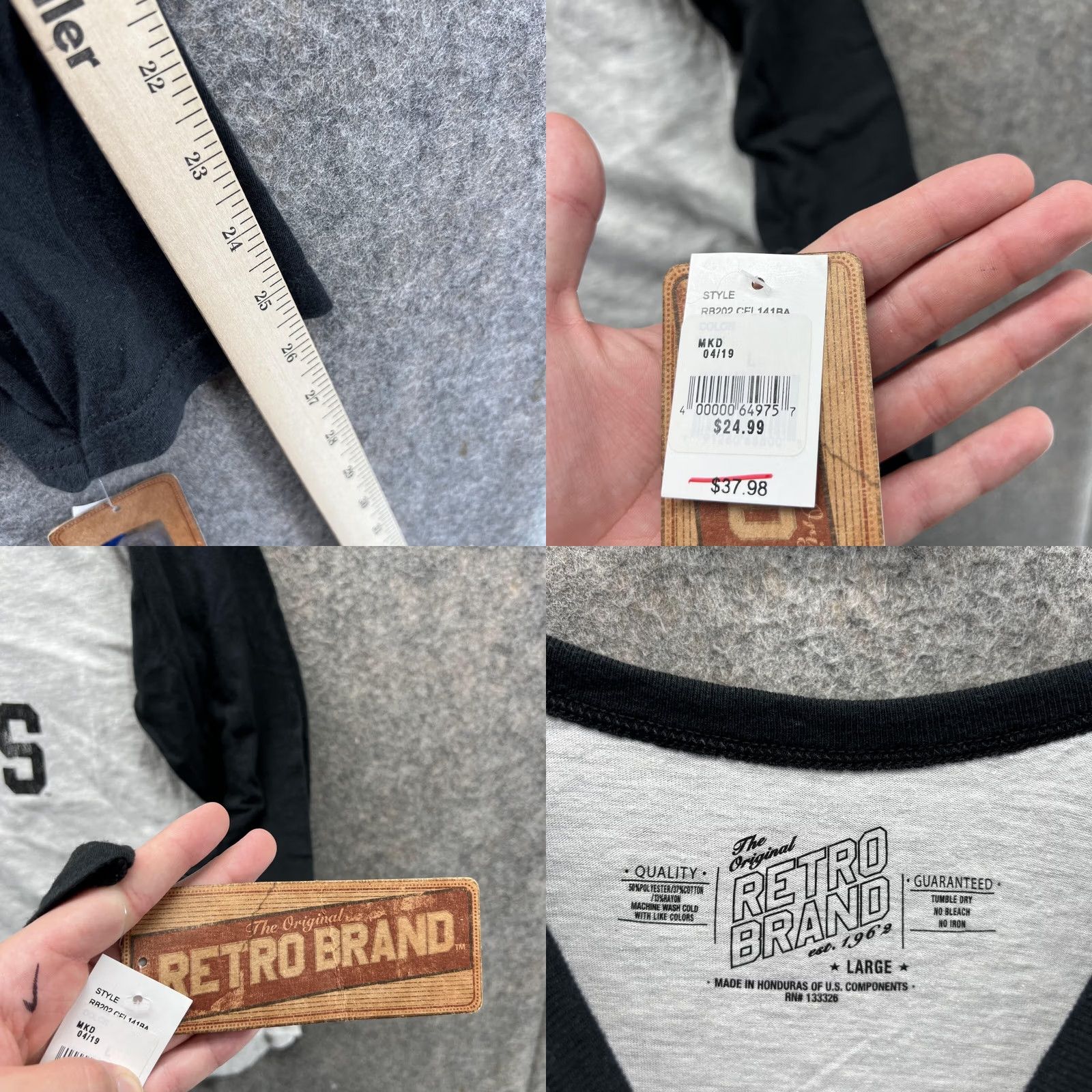 Vintage Retro Brand Knights Shirt Long Sleeve Crew Neck Gray Adult Large Mens Tee Size US L / EU 52-54 / 3 - 8 Thumbnail