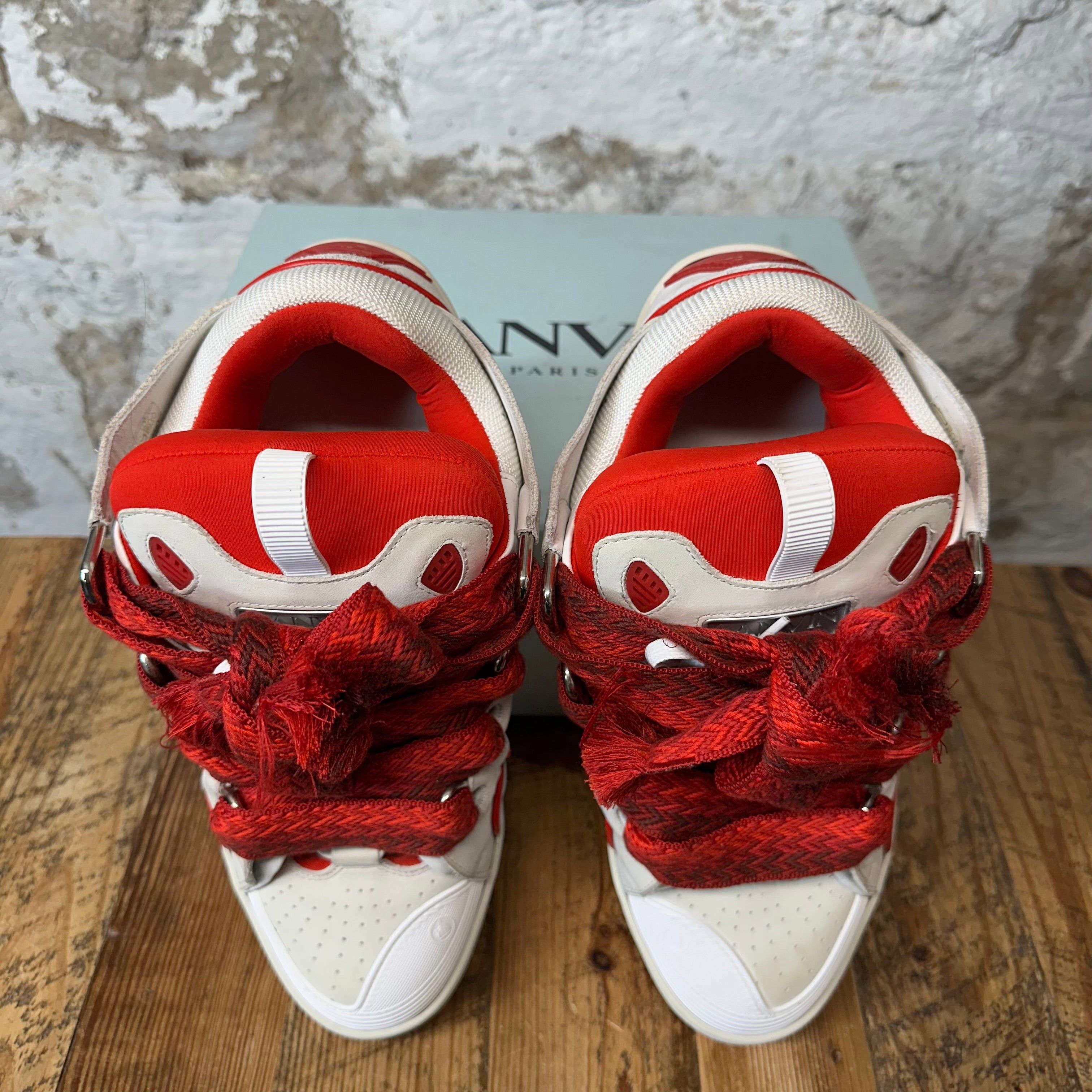 Lanvin Lanvin Curb Red Lace Grey Sneaker Sz 13 (46) Size US 13 / EU 46 - 4 Thumbnail