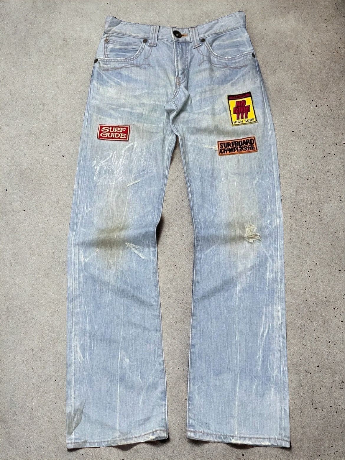 Edwin × Hysteric Glamour × Le Grande Bleu (L.G.B.) Edwin 503 Blue Trip Surf Edition Patched Flared Jeans Size US 30 / EU 46 - 1 Thumbnail