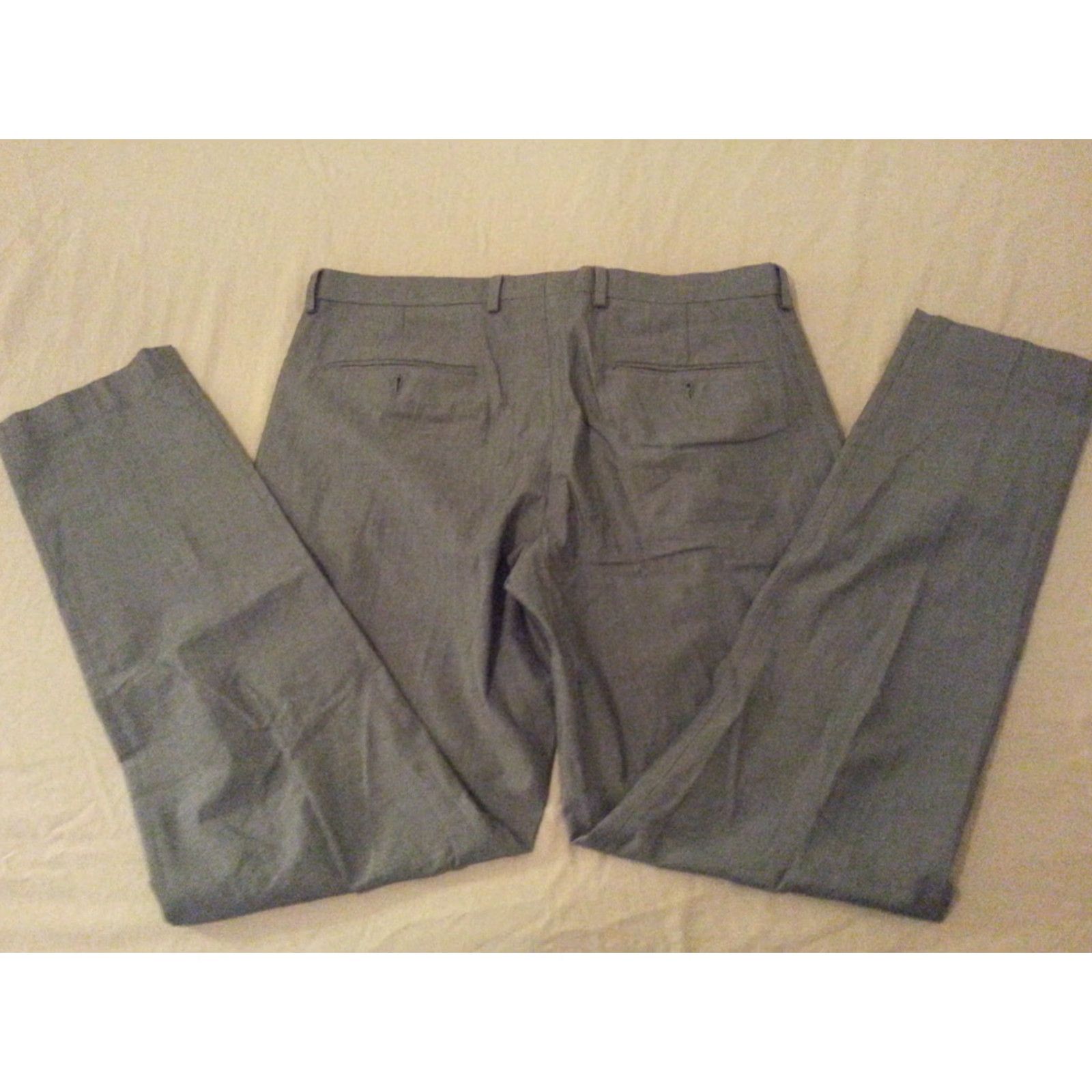 Express Express Dress Pants Slim Gray Cotton 34x34 Men's Dress Pants Slim Gray Express 34x34 Regular Inseam 34 Chino Khaki Style Pants Mens Size US 34 / EU 50 - 2 Thumbnail