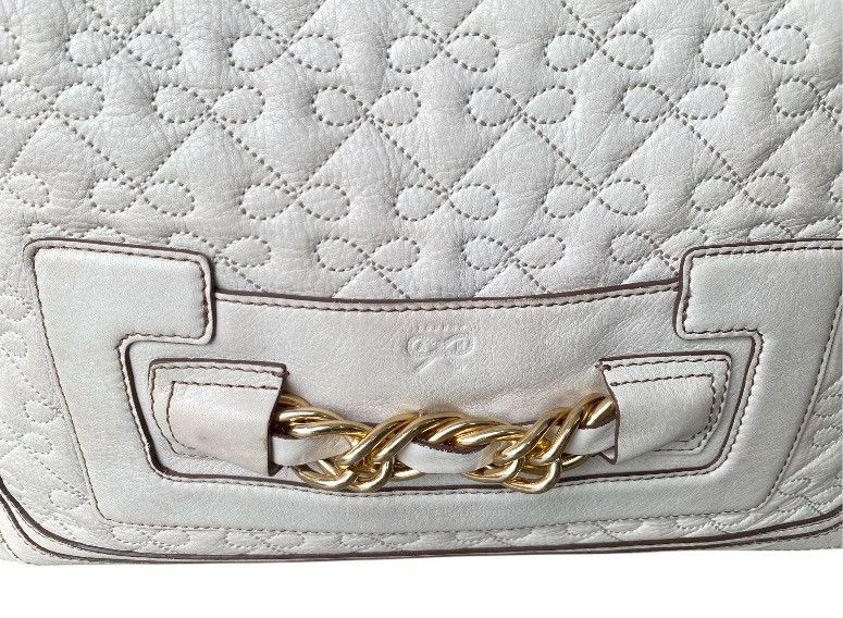 Anya Hindmarch Anya Hindmarch White Leather Chain Link Handle Bag Size ONE SIZE - 2 Thumbnail