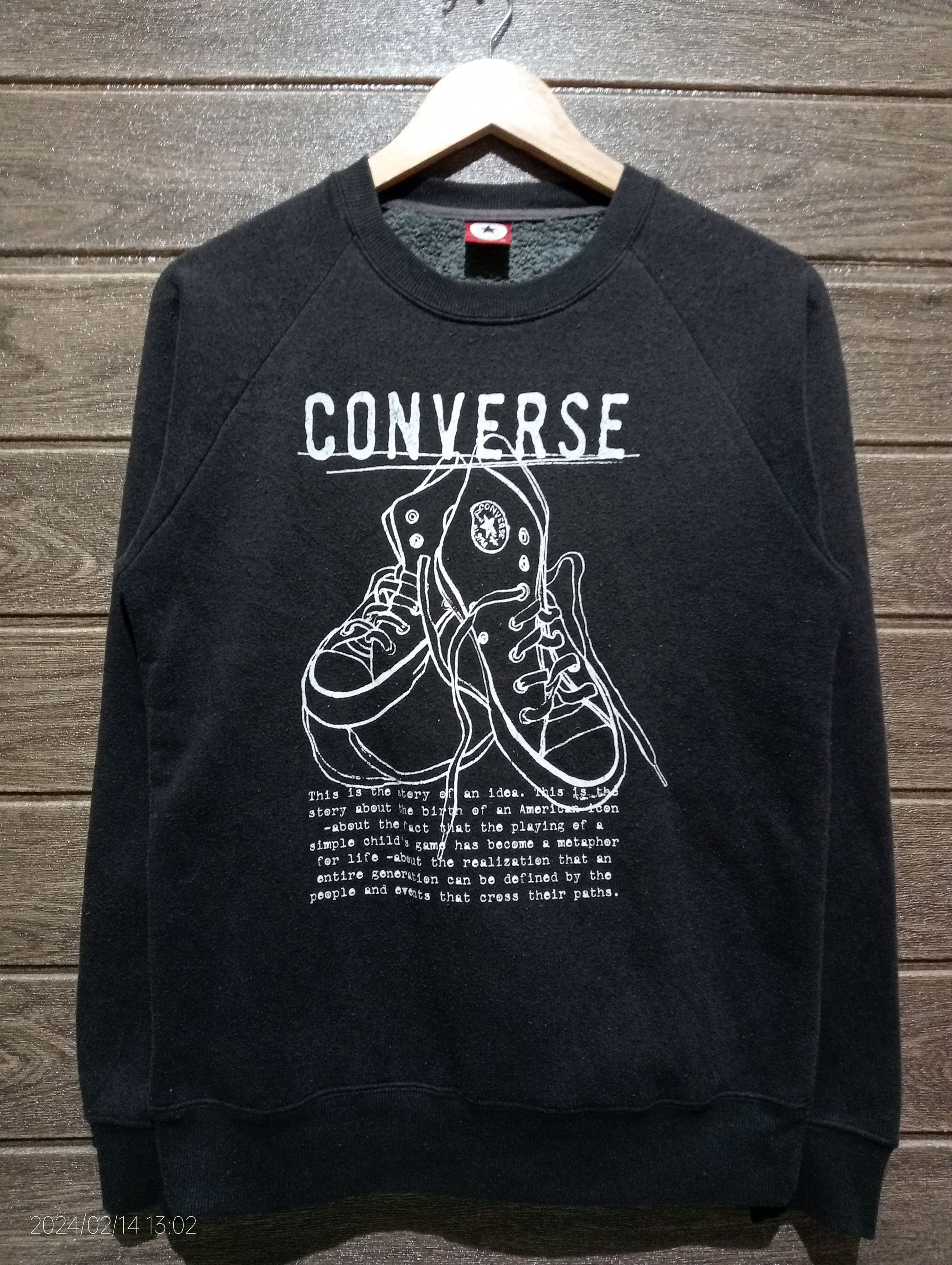 image of Vintage Converse Crewneck Sweatshirt Very in Black, Men's (Size Medium)