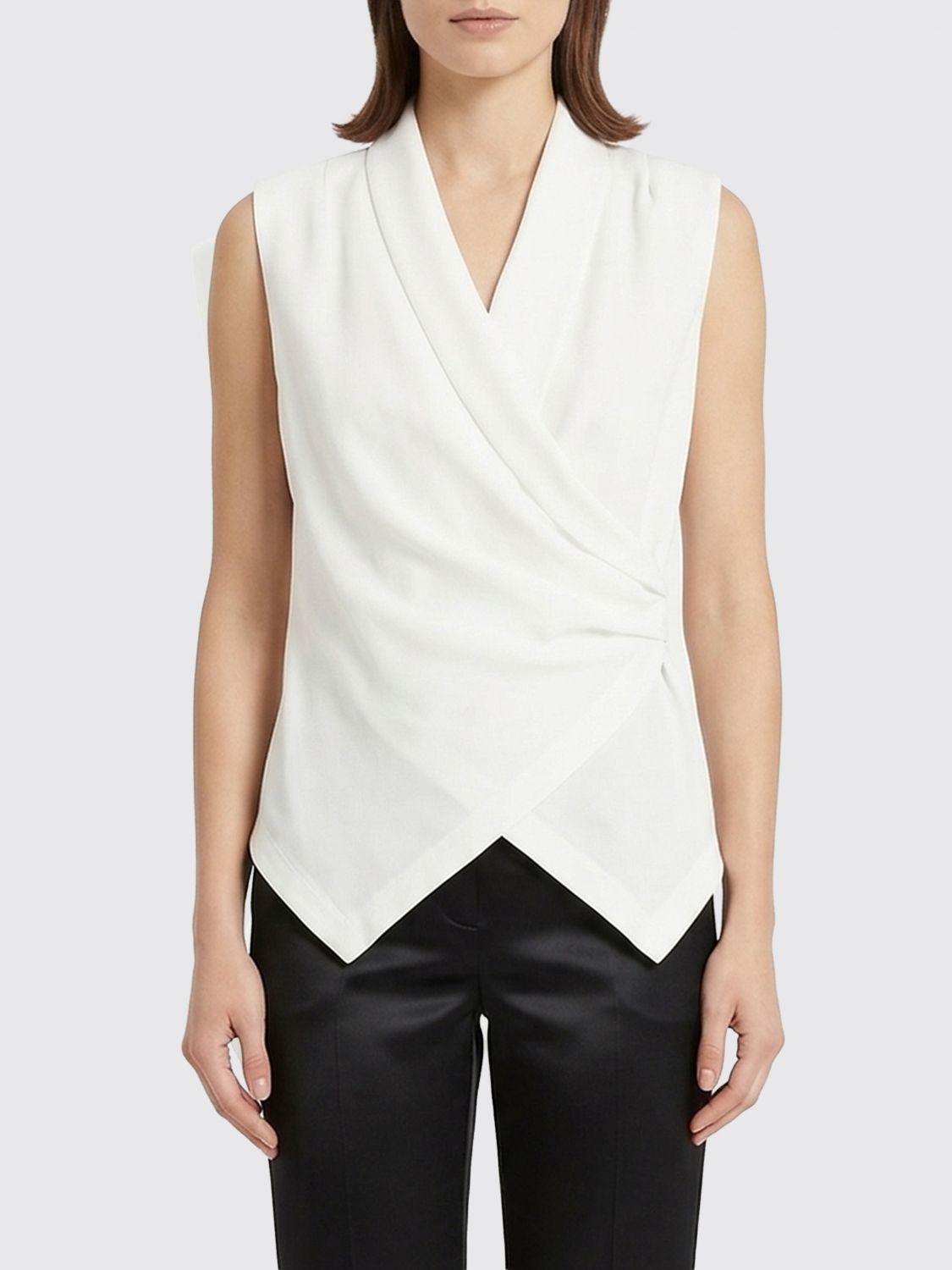 Brunello Cucinelli Brunello Cucinelli Waistcoat Woman White Size S / US 4 / IT 40 - 1 Thumbnail