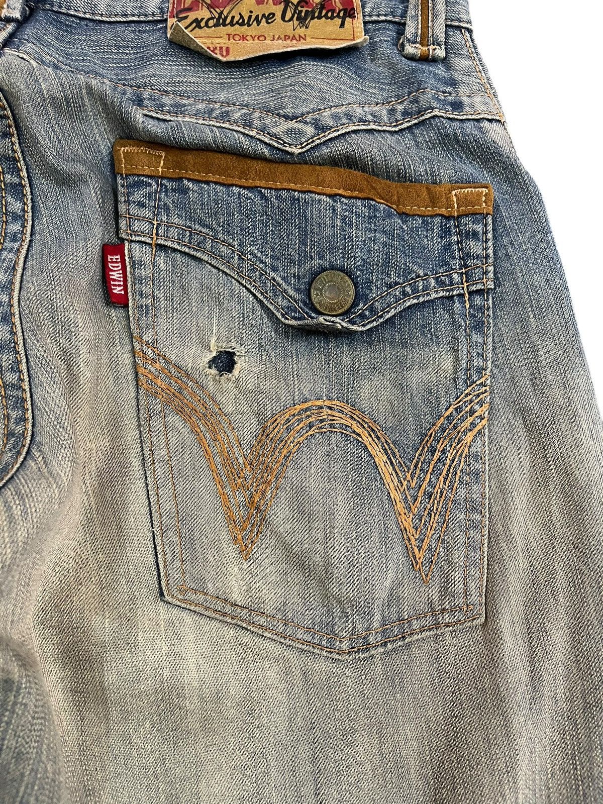 Edwin Vintage Edwin 463 XVS Mudwash Distressed Denim Size US 35 - 7 Thumbnail