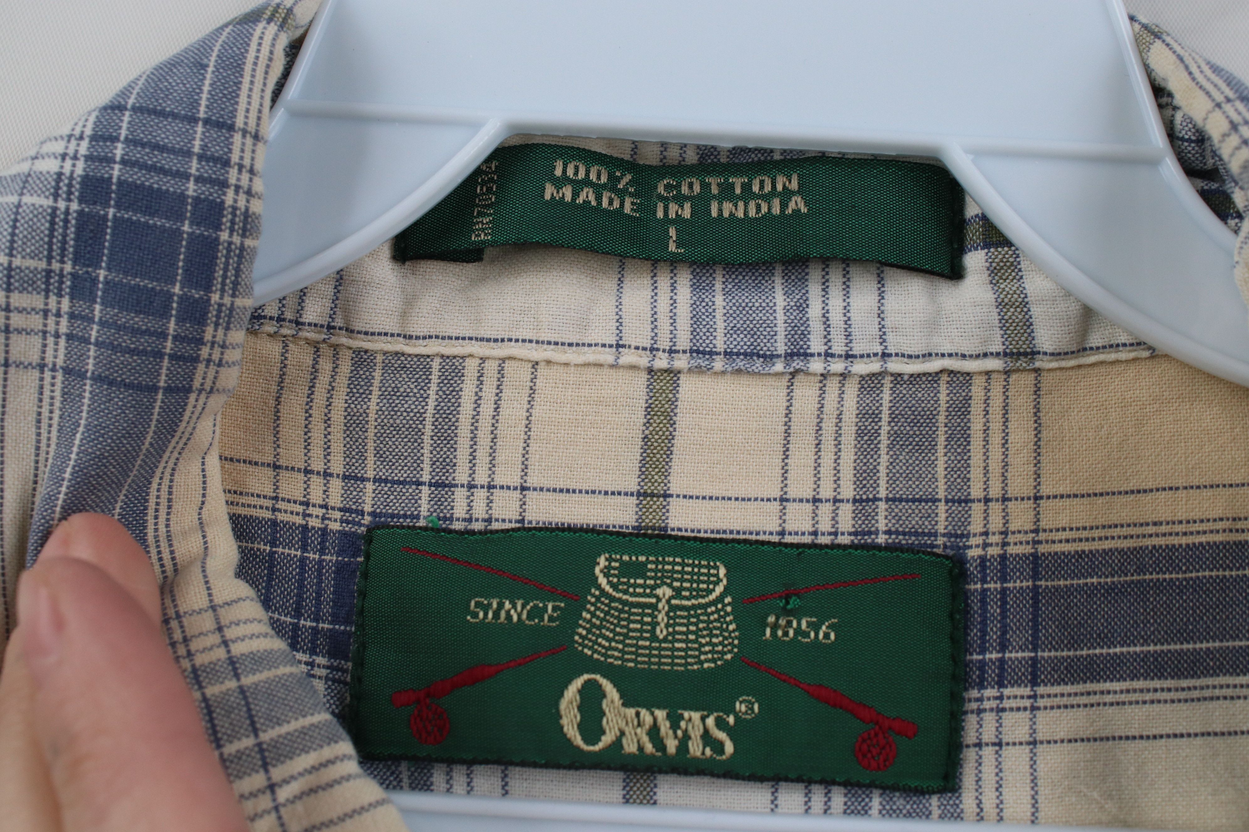 Orvis Vintage 90s Orvis Madras Short Sleeve Button Down Shirt Size US L / EU 52-54 / 3 - 9 Thumbnail