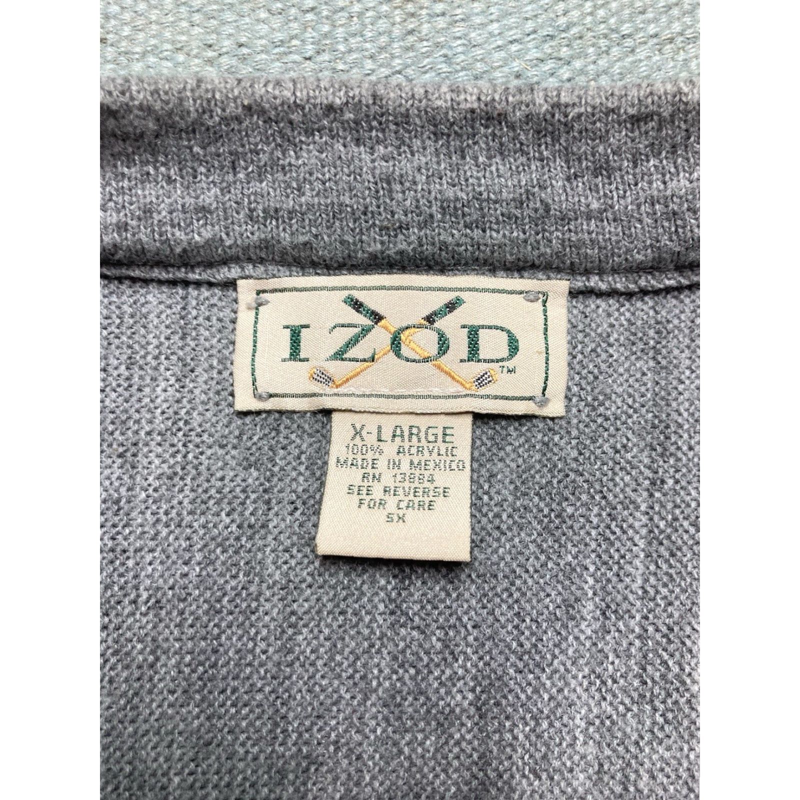 Izod VINTAGE IZOD Sweater Shirt XL Men Gray V-Neck Logo Preppy Golf Pullover Acrylic Size US XL / EU 56 / 4 - 4 Thumbnail