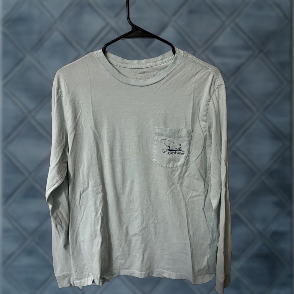 Vineyard Vines VINTAGE Vineyard Vines T-Shirt Logo Long Sleeve Blue Mens Small Tee Light Blue Logo 90s Holidays Men Size US S / EU 44-46 / 1 - 1 Thumbnail