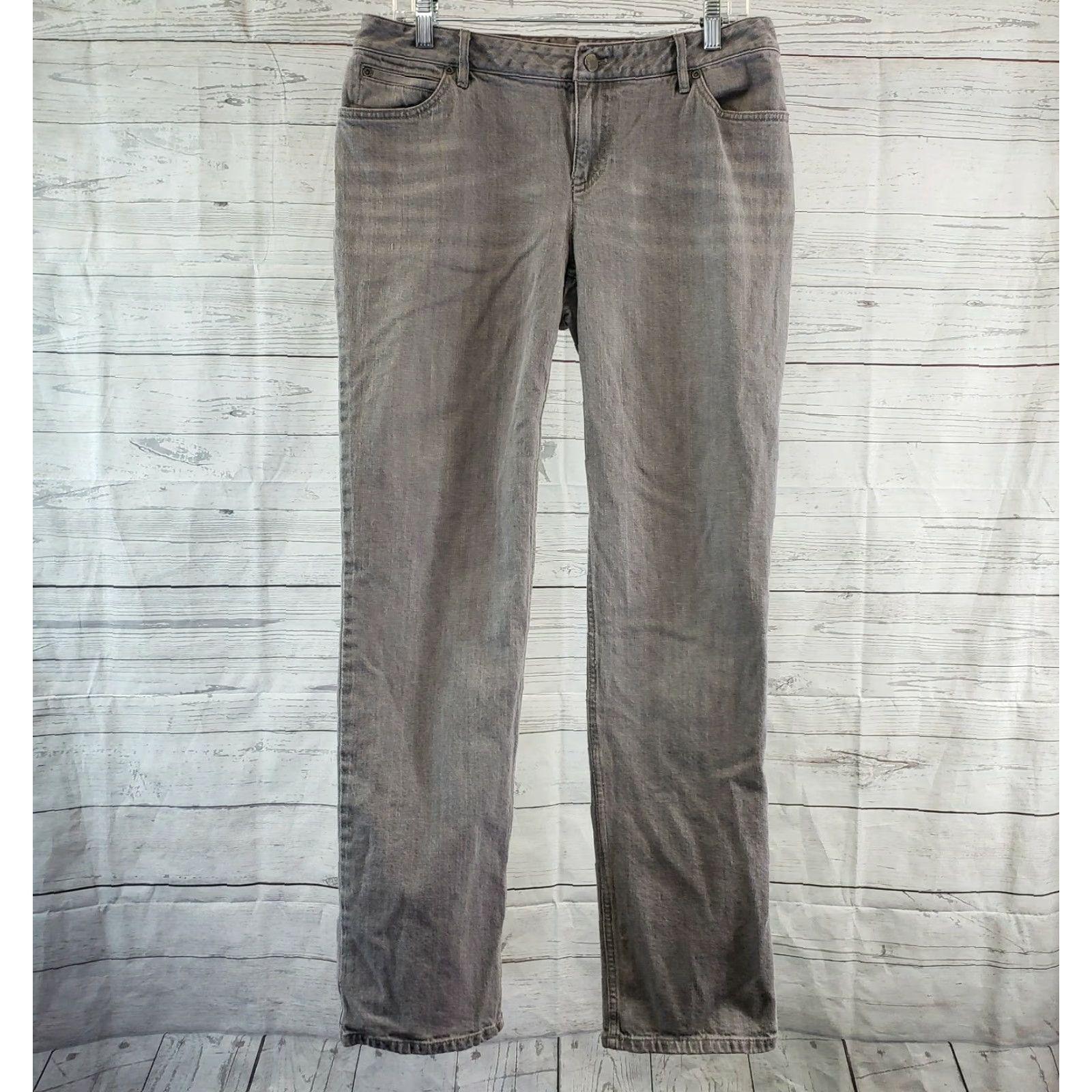 J. Jill J. Jill Jeans Slim Leg 10 Gray Cotton Blend Mid Rise Stretch Women's Regular Inseam 32 Size 32" / US 10 / IT 46 - 2 Thumbnail