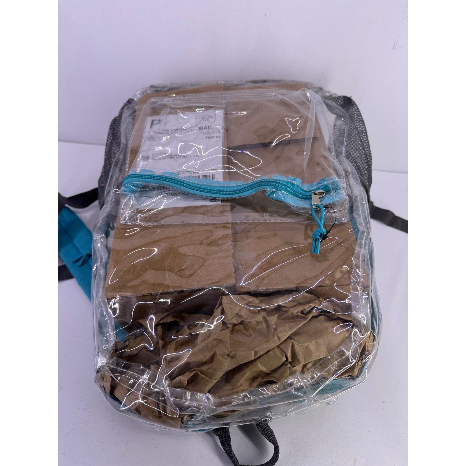 Other Adult Teenager Clear Backpack With Blue Straps 17” Tall Size ONE SIZE - 12 Thumbnail