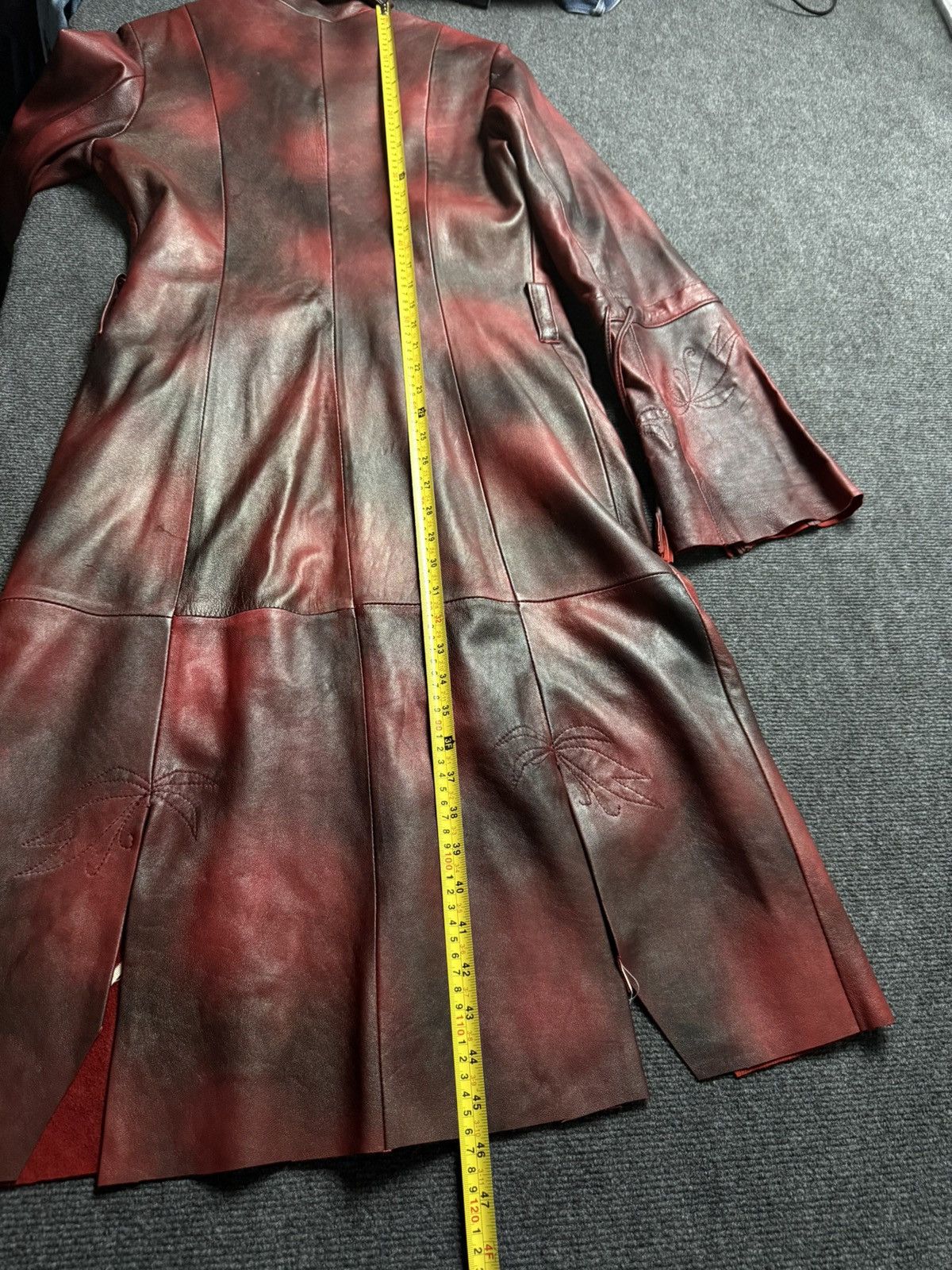 Japanese Brand 90s Y2K Avant-Garde Leather Coat Red Gradient Japan Western Size S / US 4 / IT 40 - 24 Thumbnail