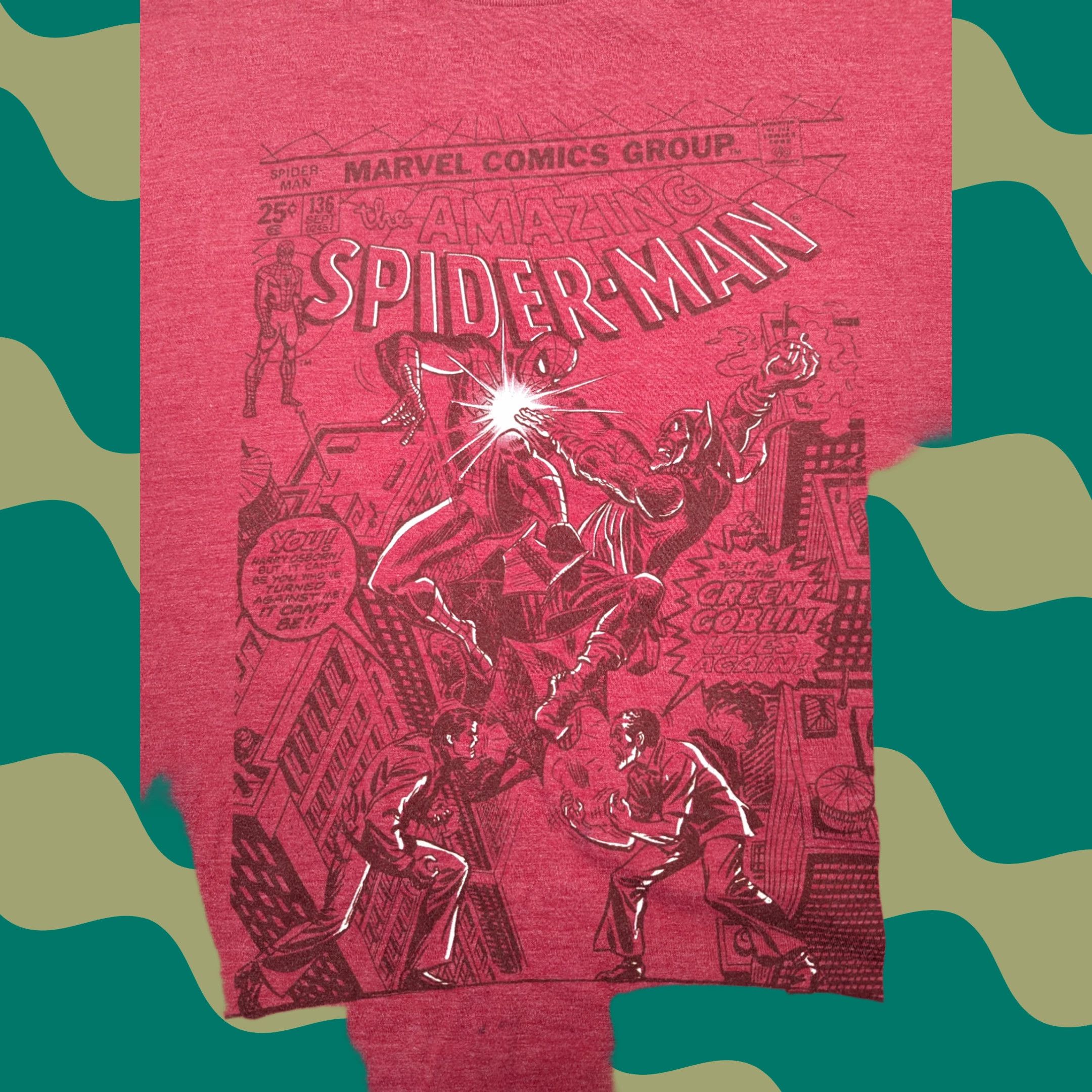 Vintage Marvel Spider-Man Green Goblin Comic T-Shirt Red 2XL Mens Short Sleeve Round Neck Cotton Polyester Shirt Shirt Size US XXL / EU 58 / 5 - 1 Thumbnail