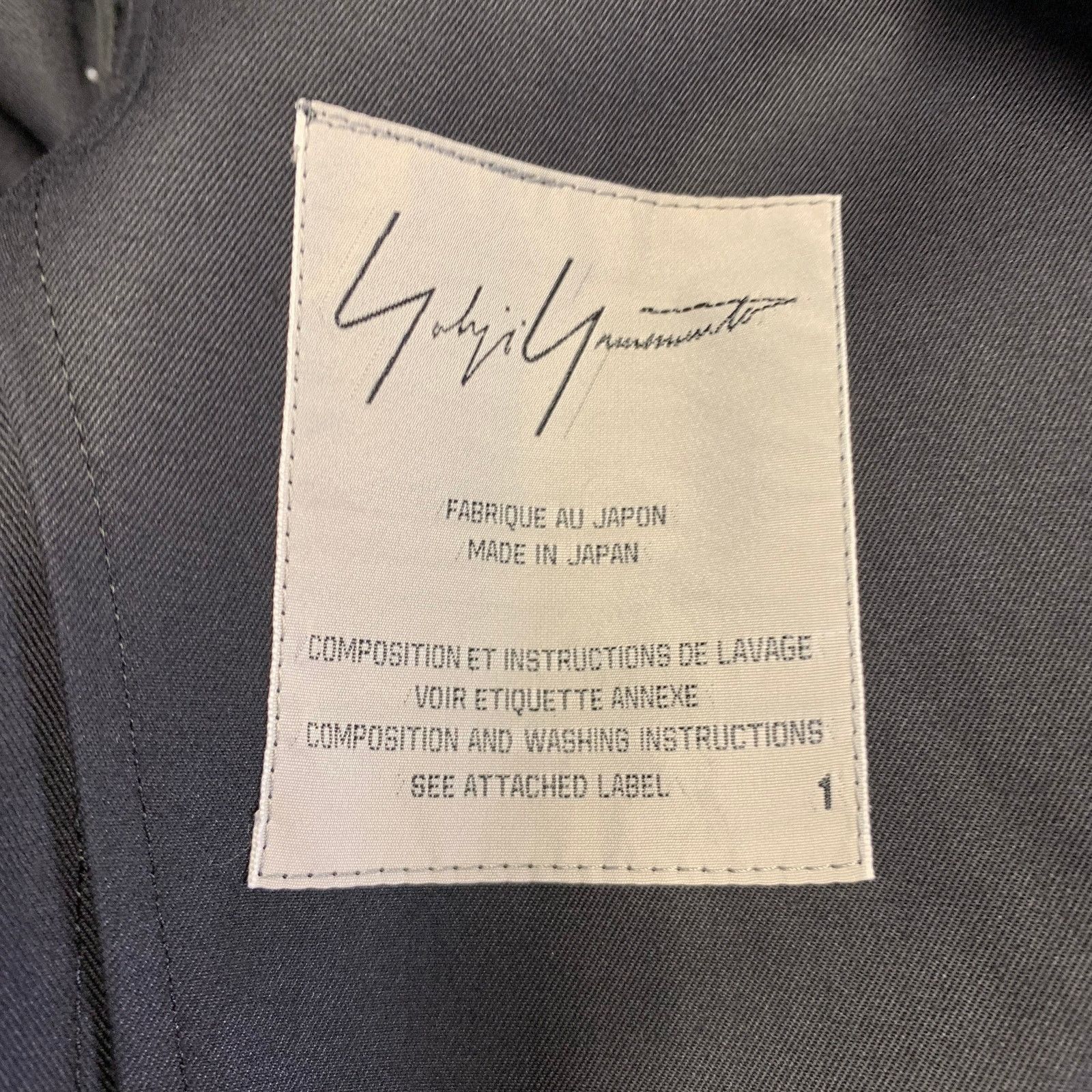 Yohji Yamamoto YOHJI YAMAMOTO Size S Black Cotton Notch Lapel Coat Size S / US 4 / IT 40 - 8 Thumbnail