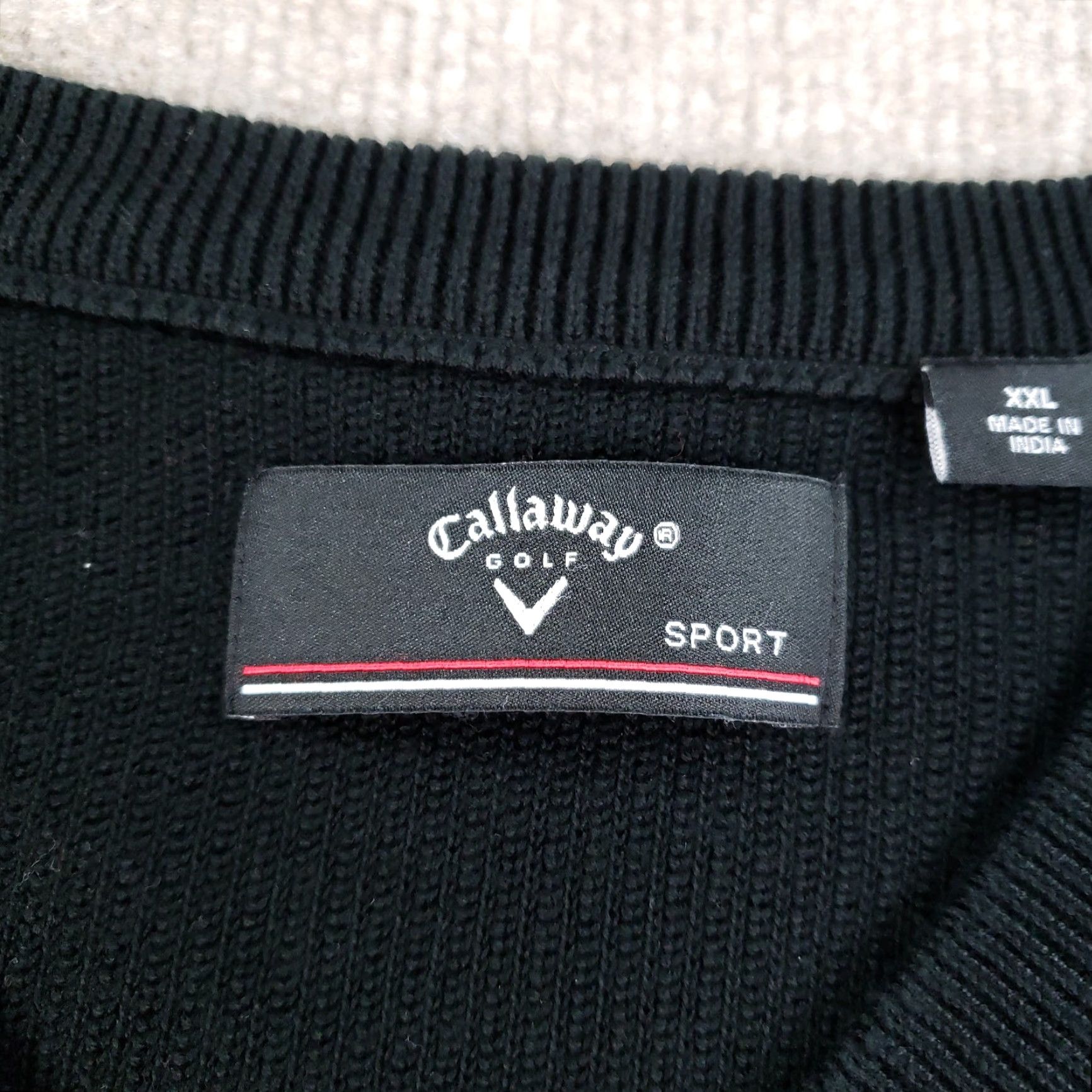 Callaway VINTAGE Callaway Golf Sweater Mens 2XL Black V-Neck Pullover Knit Cotton Sports Logo Breathable All Seasons Golf Mens Size US XXL / EU 58 / 5 - 5 Thumbnail