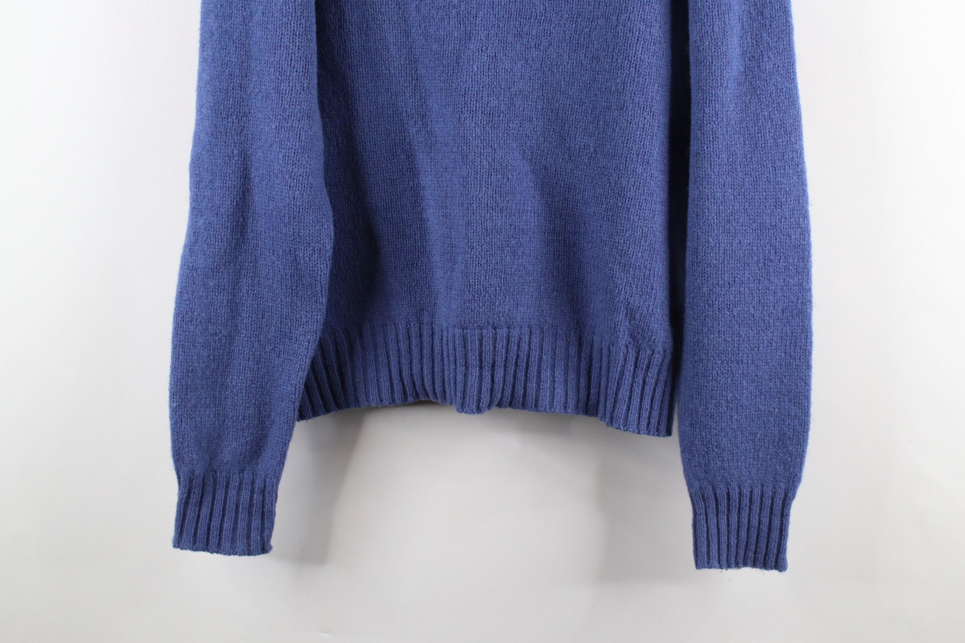 Vintage Vintage 70s Streetwear Shetland Wool Knit Sweater Blue Size US L / EU 52-54 / 3 - 3 Thumbnail