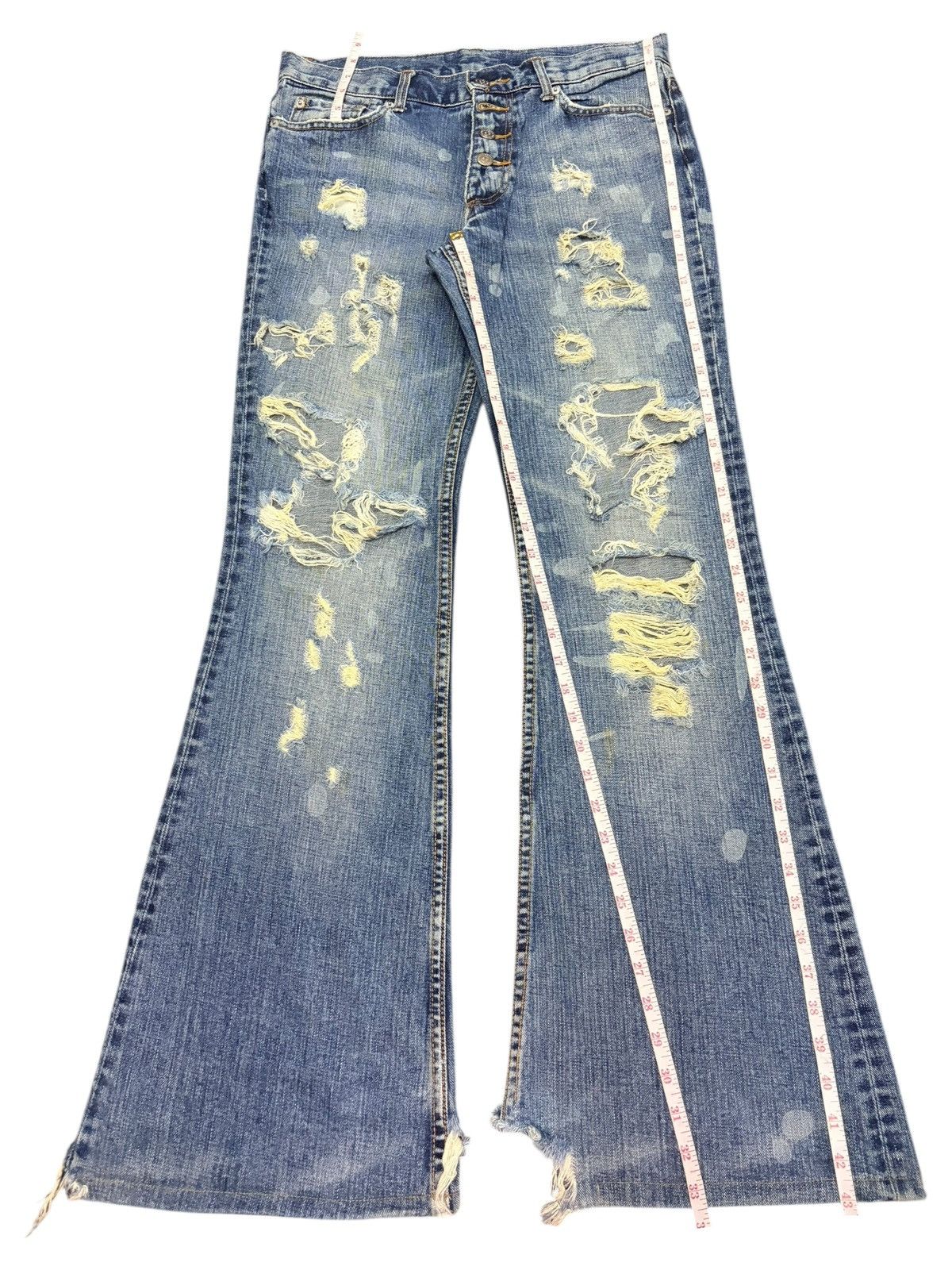 Tornado Mart Vintage Tornado Mart Ripped Distress Flare Jeans Size 32" / US 10 / IT 46 - 7 Thumbnail