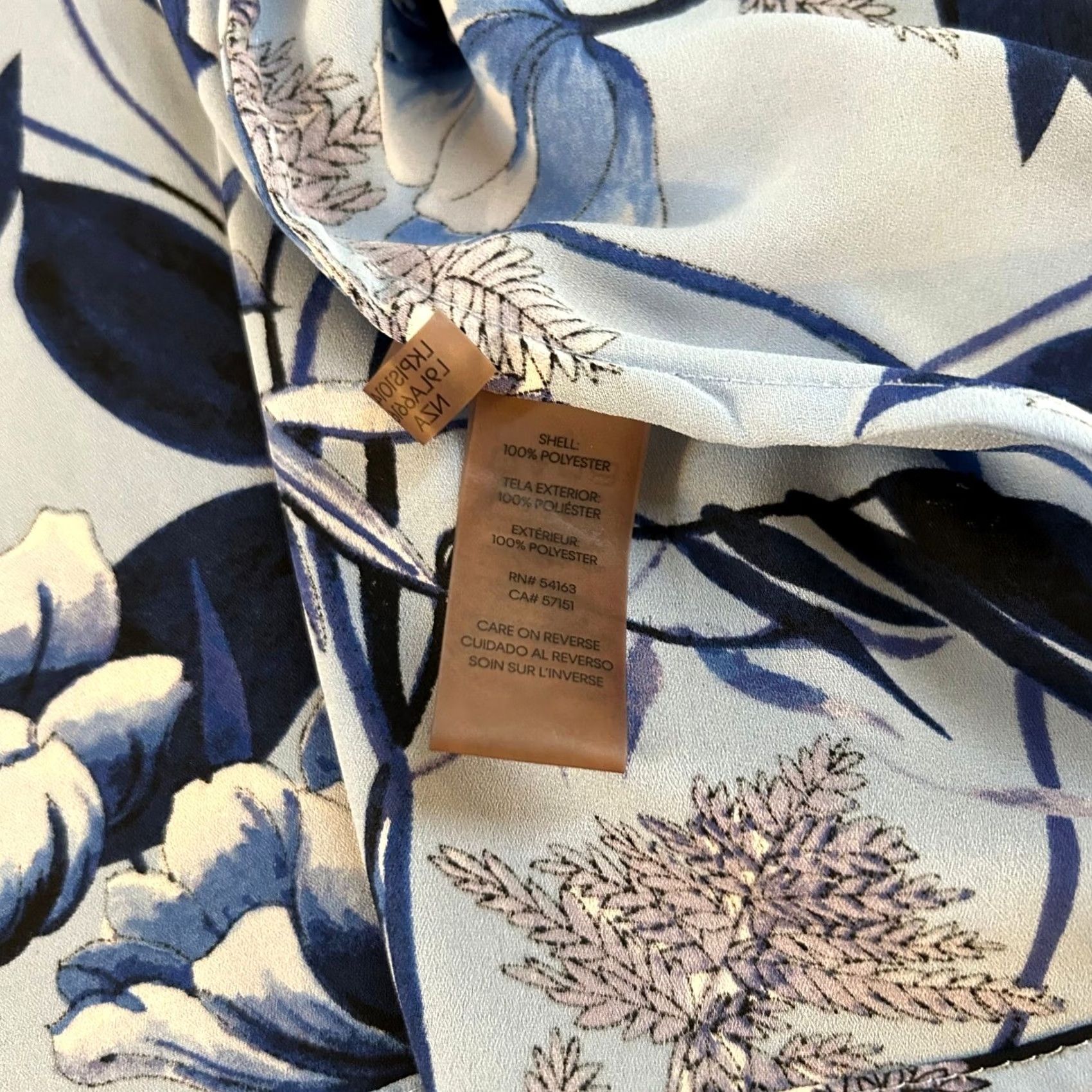 Karl Lagerfeld Karl Lagerfeld Paris Floral Tie Front Blouse Top Blue Flowers Women Large Size L / US 10 / IT 46 - 5 Thumbnail