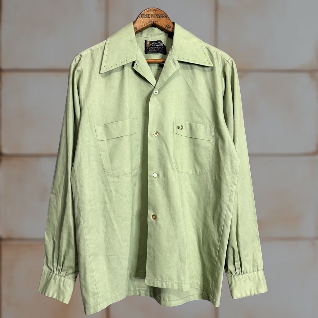 Vintage VINTAGE Signature Fashions Men’s Button Up Shirt Green Embroidered Small Size US S / EU 44-46 / 1 - 1 Thumbnail