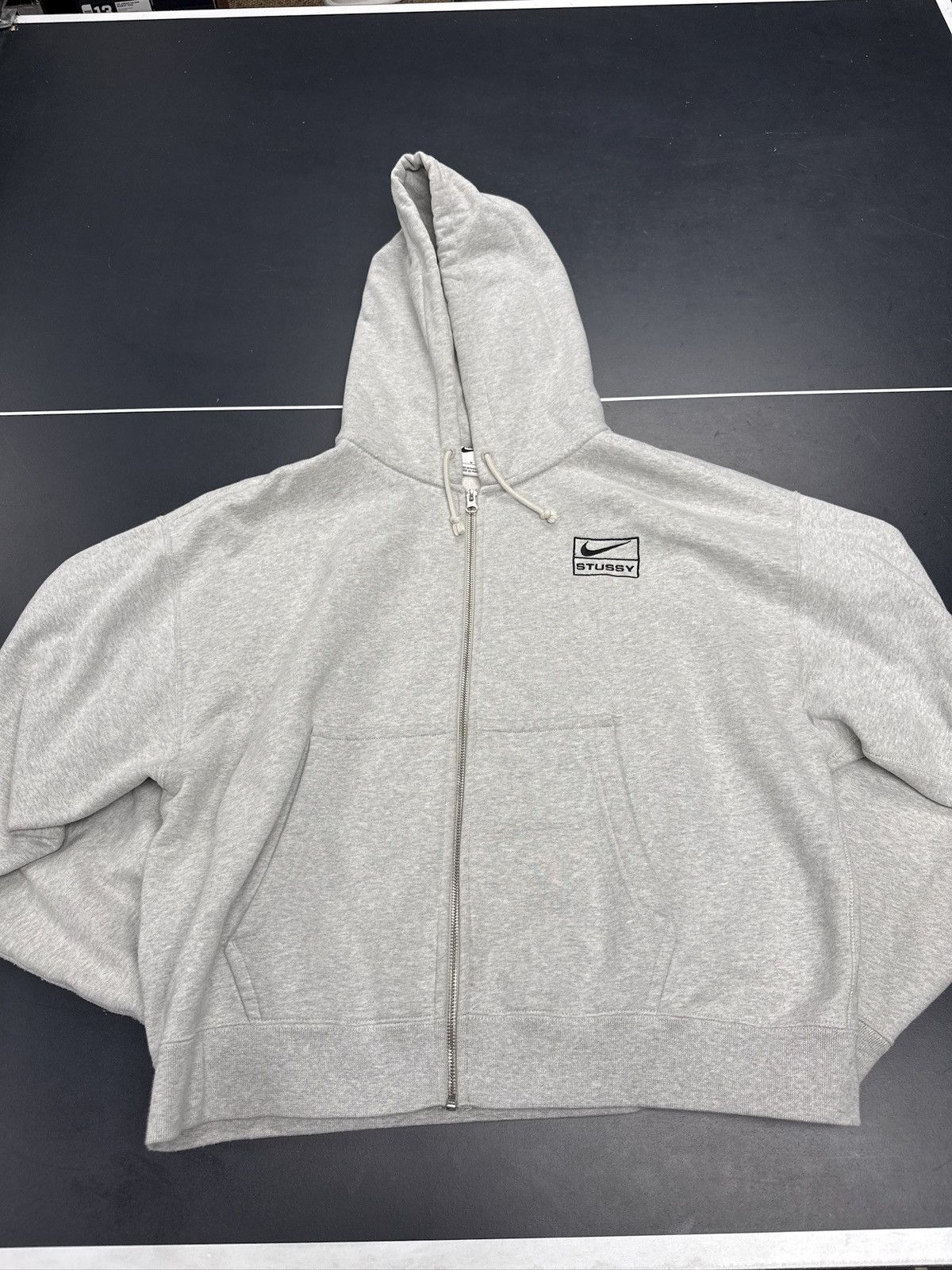 Nike × Stussy Nike x Stussy Zip Up Hoodie Grey size M | Grailed