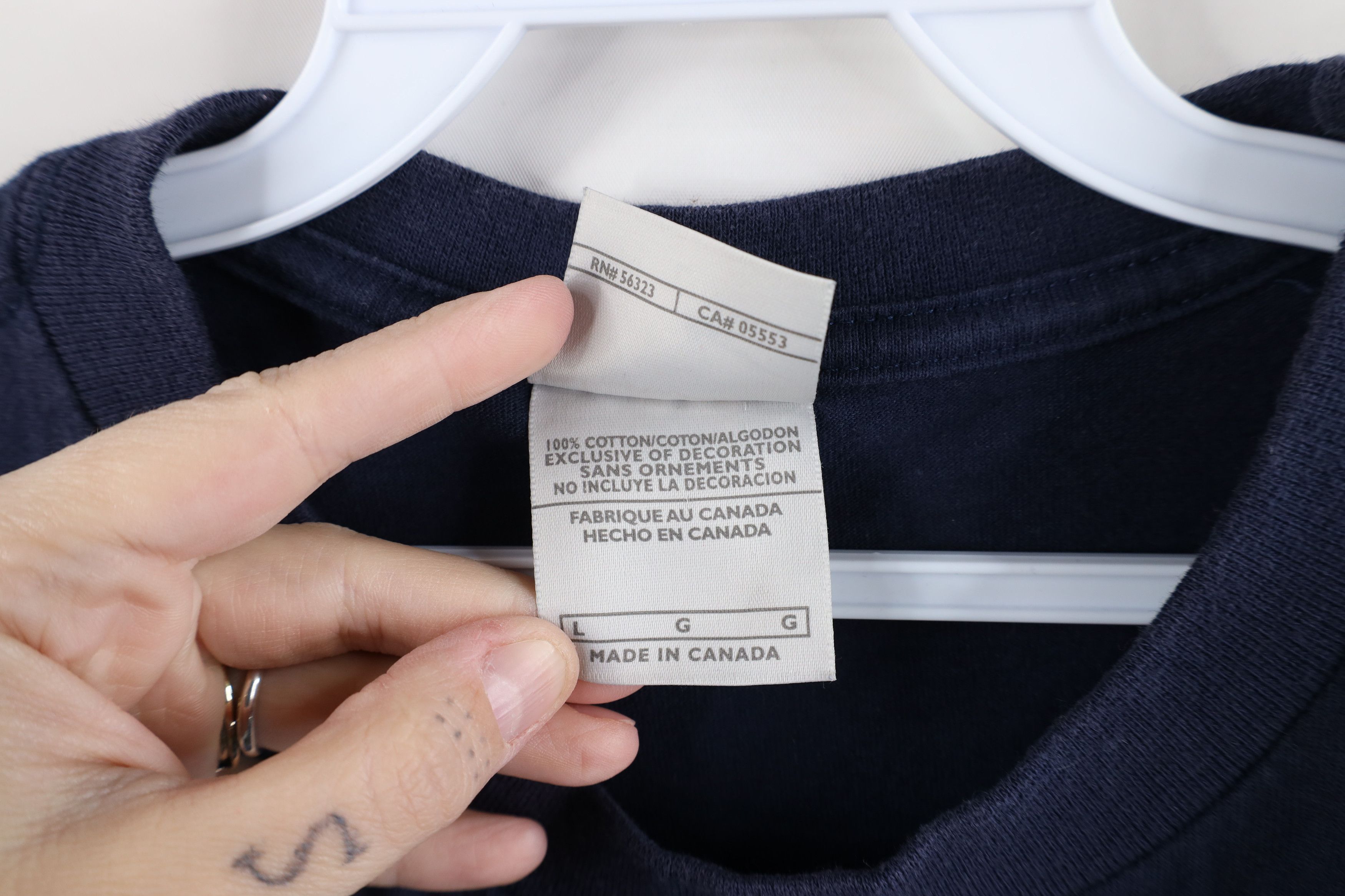 Nike × Vintage Vintage 90s Y2K Nike Scott Mini Swoosh Stencil T-Shirt Size US L / EU 52-54 / 3 - 12 Thumbnail