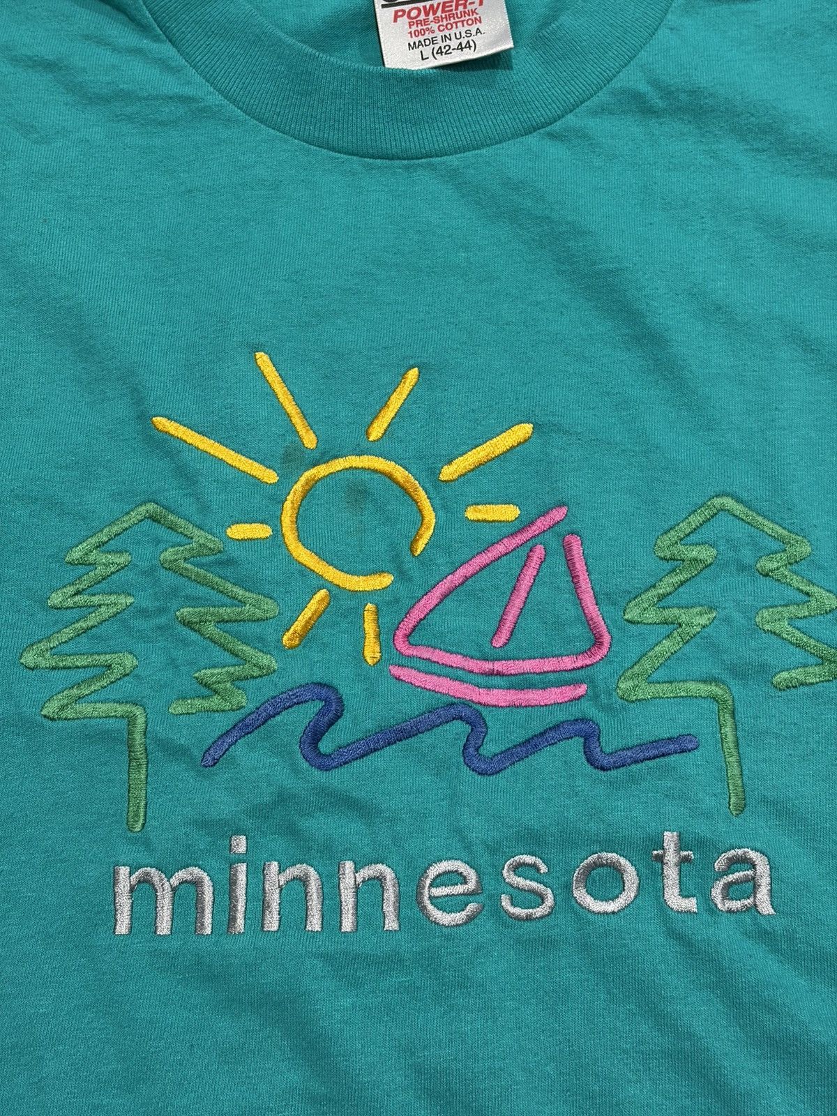 Vintage Vintage 90s Oneita Minnesota Embroidered Graphic T-Shirt Size US L / EU 52-54 / 3 - 2 Thumbnail